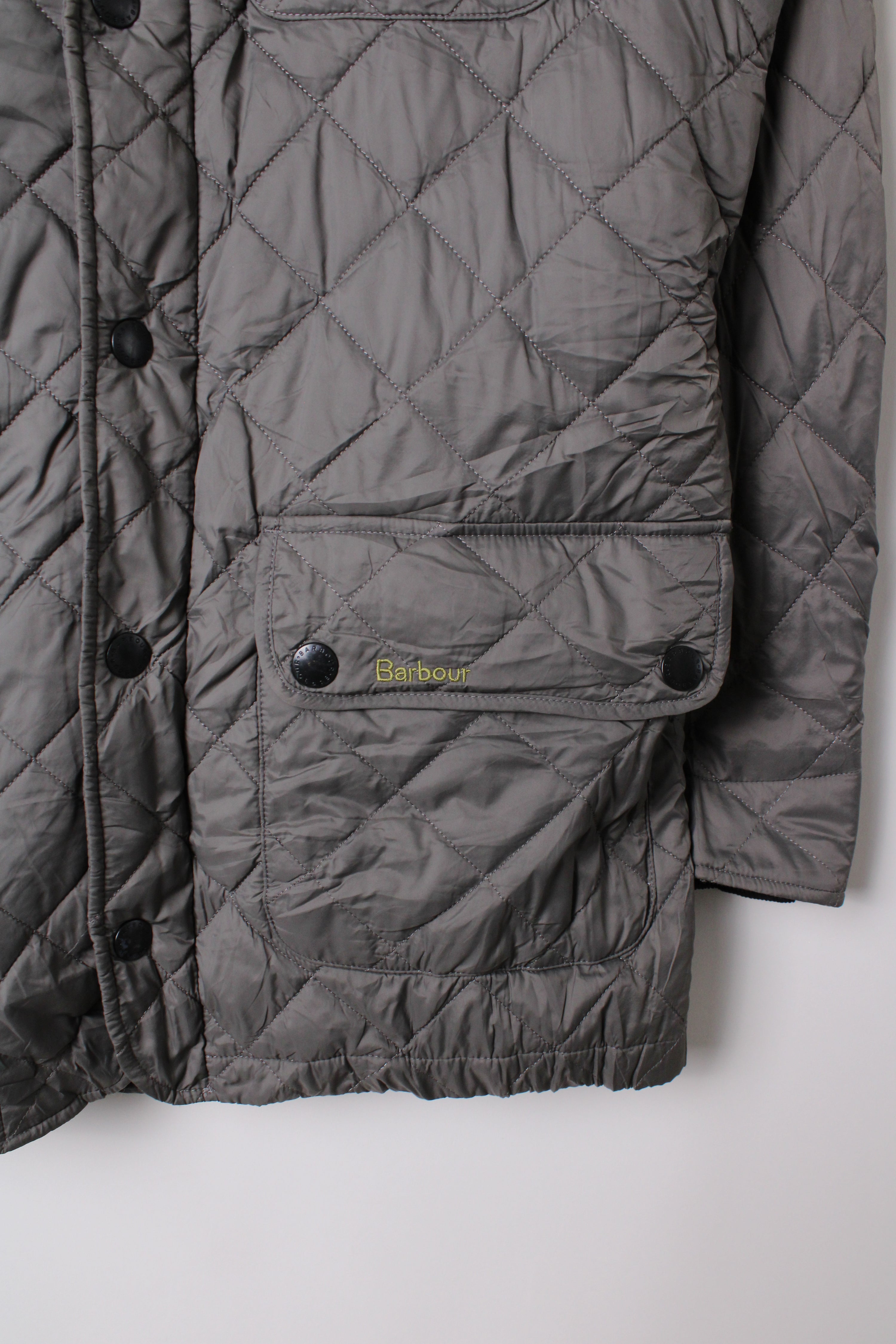 BARBOUR QUILTED JACKET GRAY - M