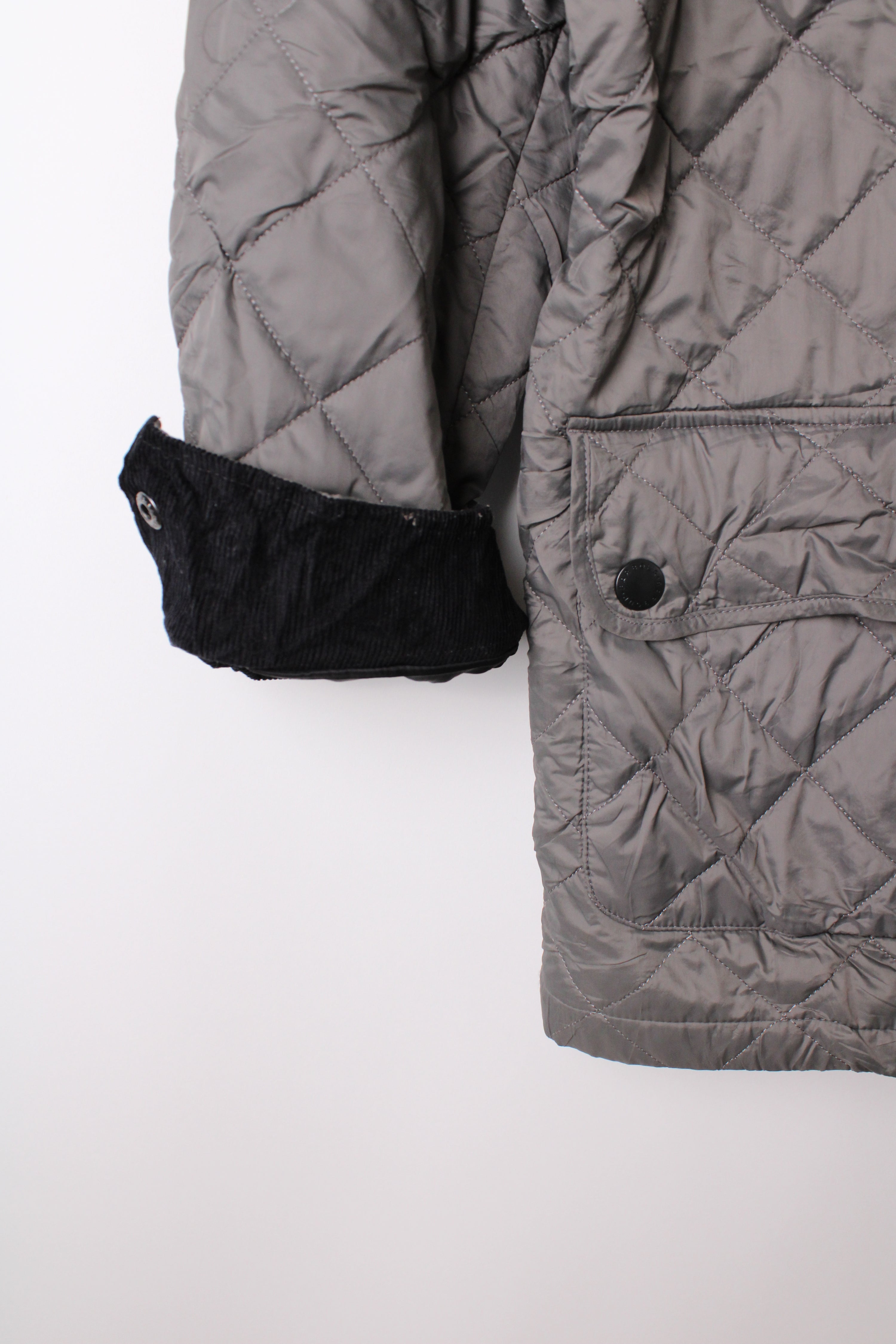 BARBOUR QUILTED JACKET GRAY - M