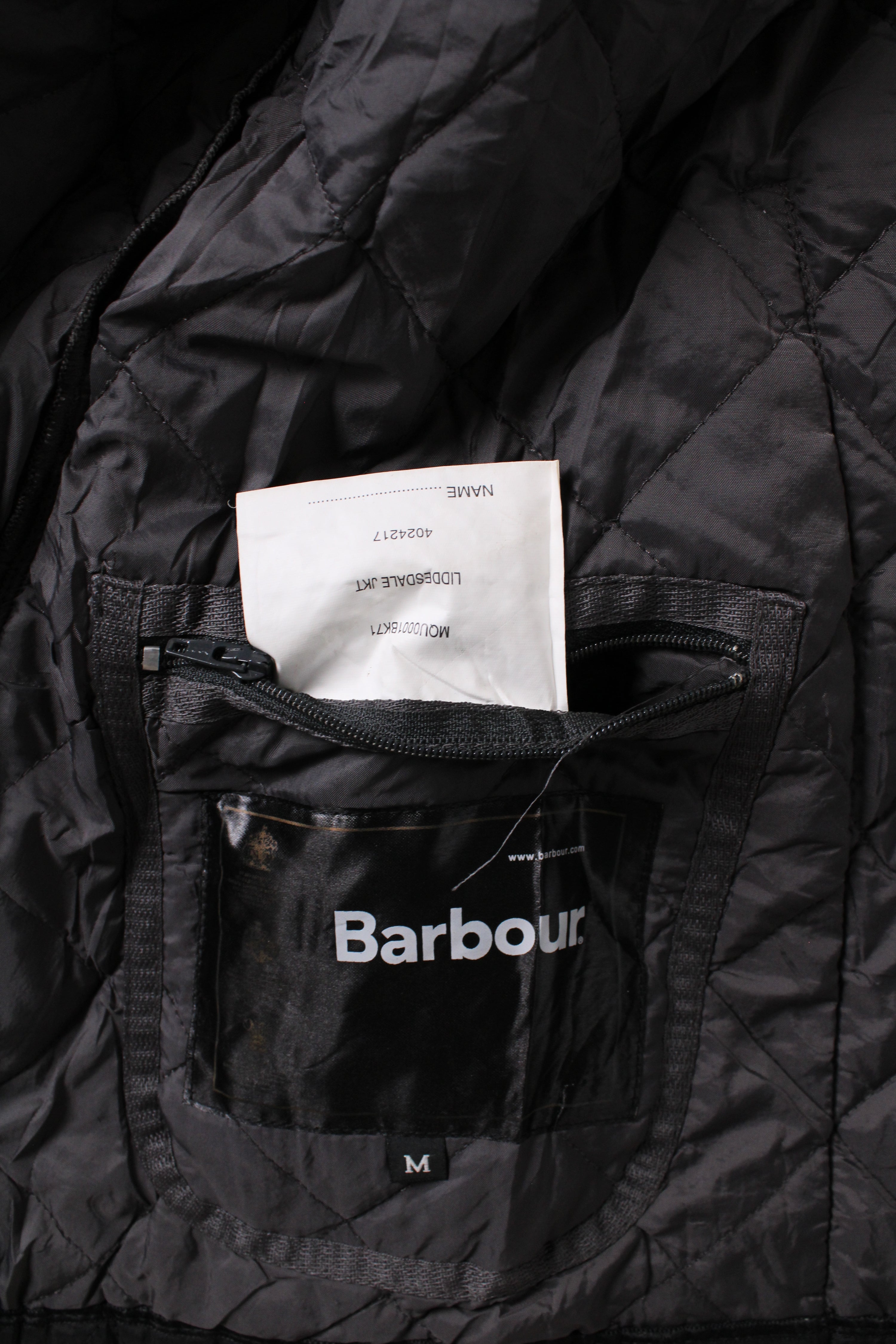 BARBOUR LIDDESDALE QUILTED JACKET BLACK - M