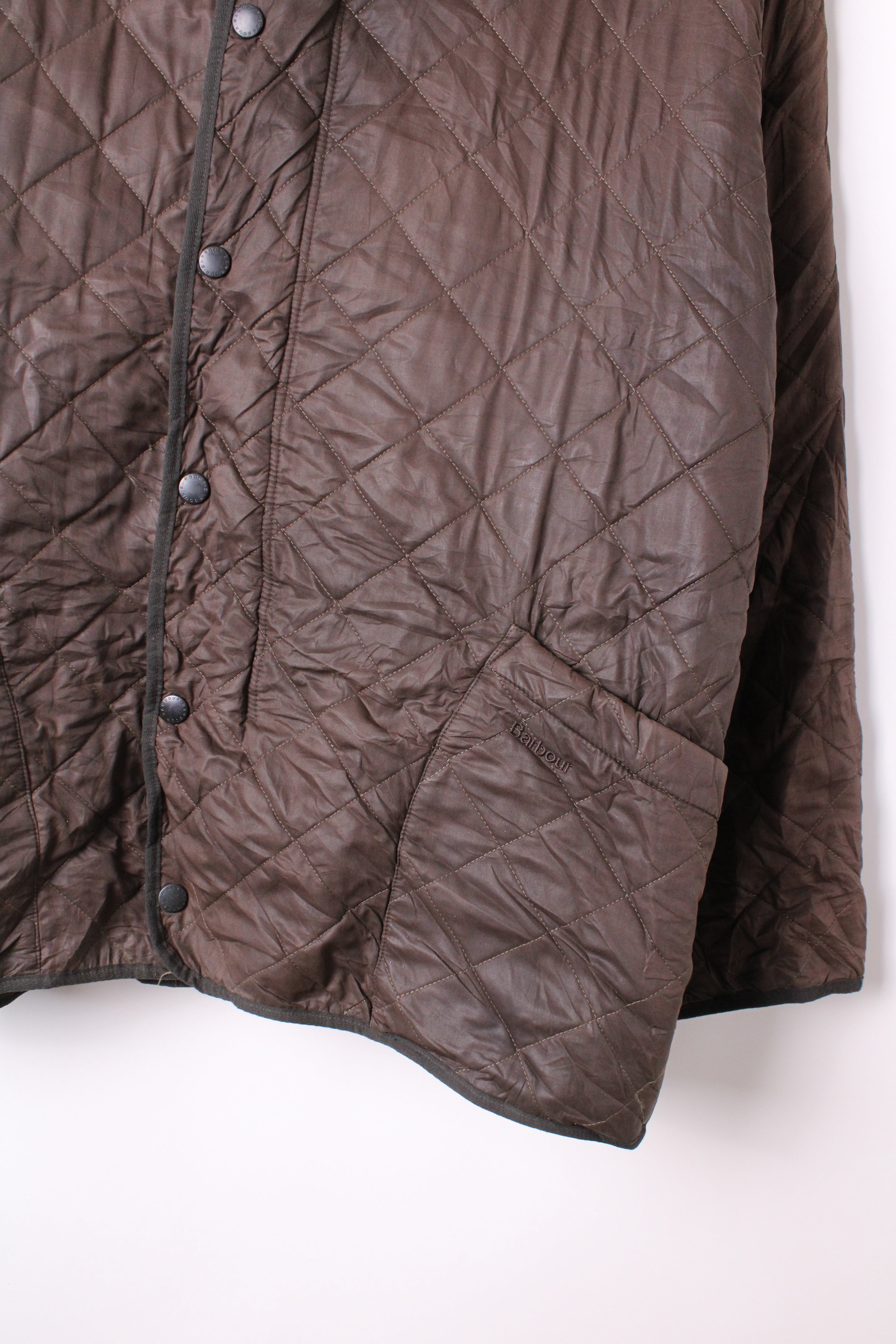 BARBOUR QUILTED JACKET POLARQUILT BROWN - XXL