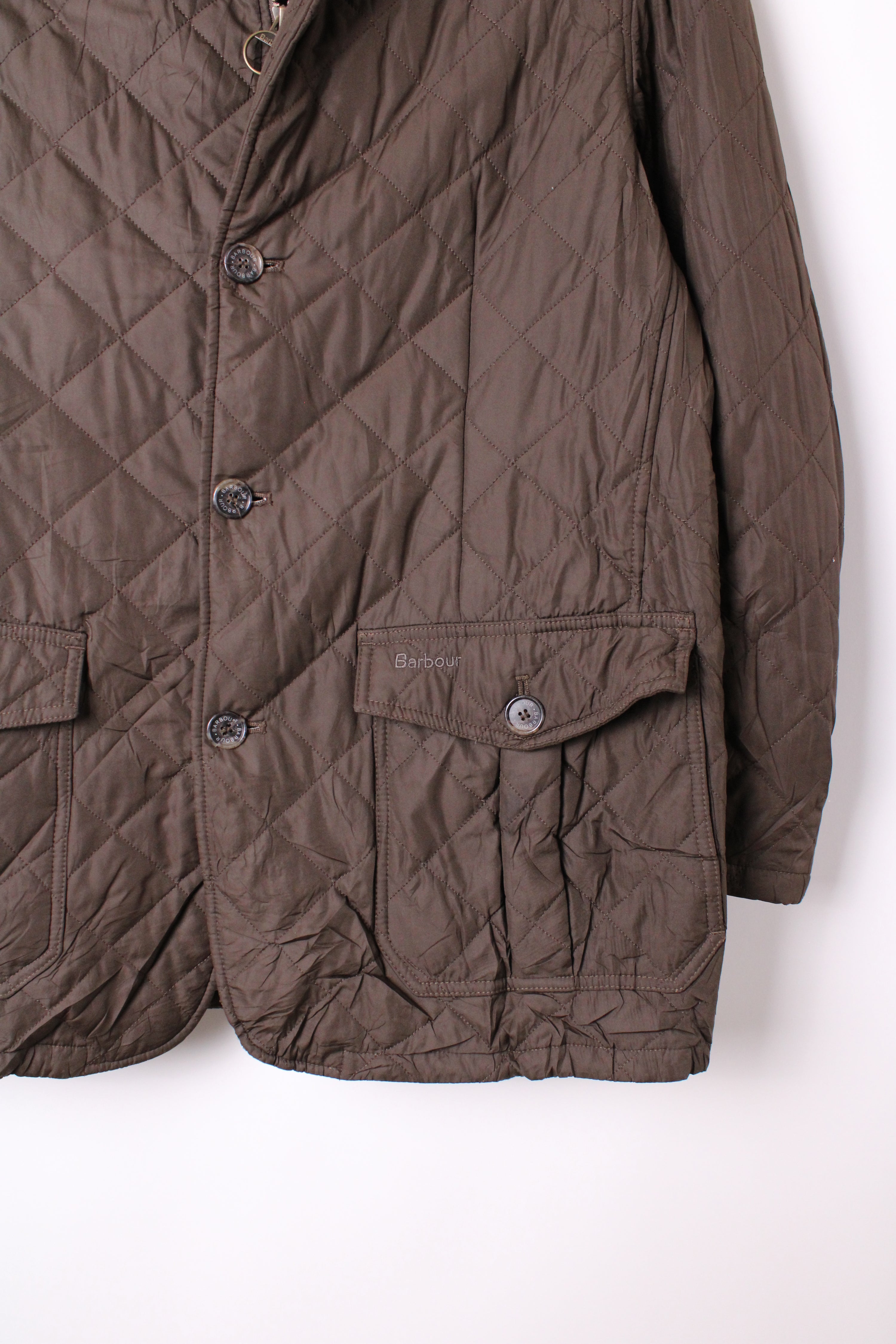 BARBOUR QUILTED LUTZ JACKET BROWN - XXL