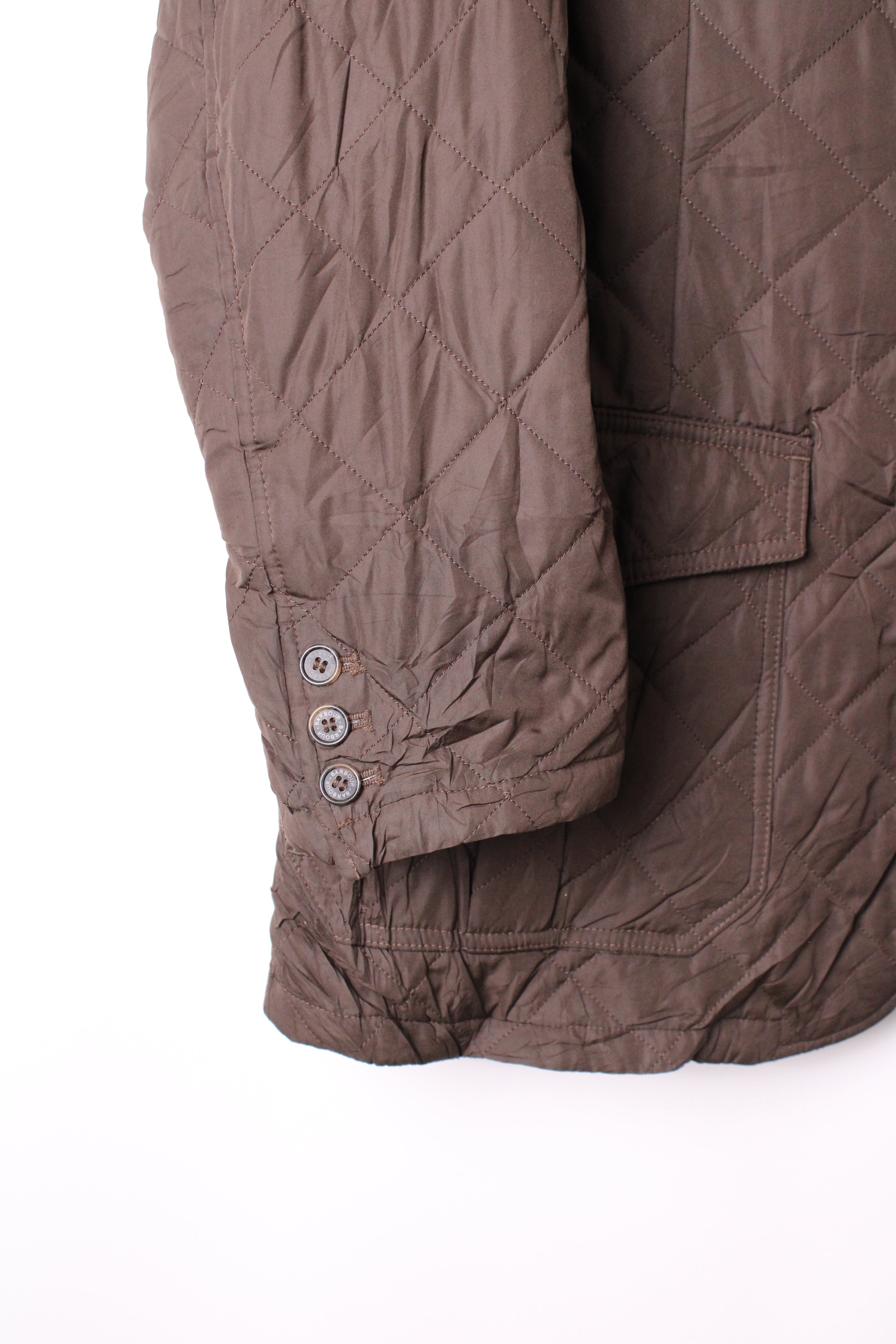 BARBOUR QUILTED LUTZ JACKET BROWN - XXL