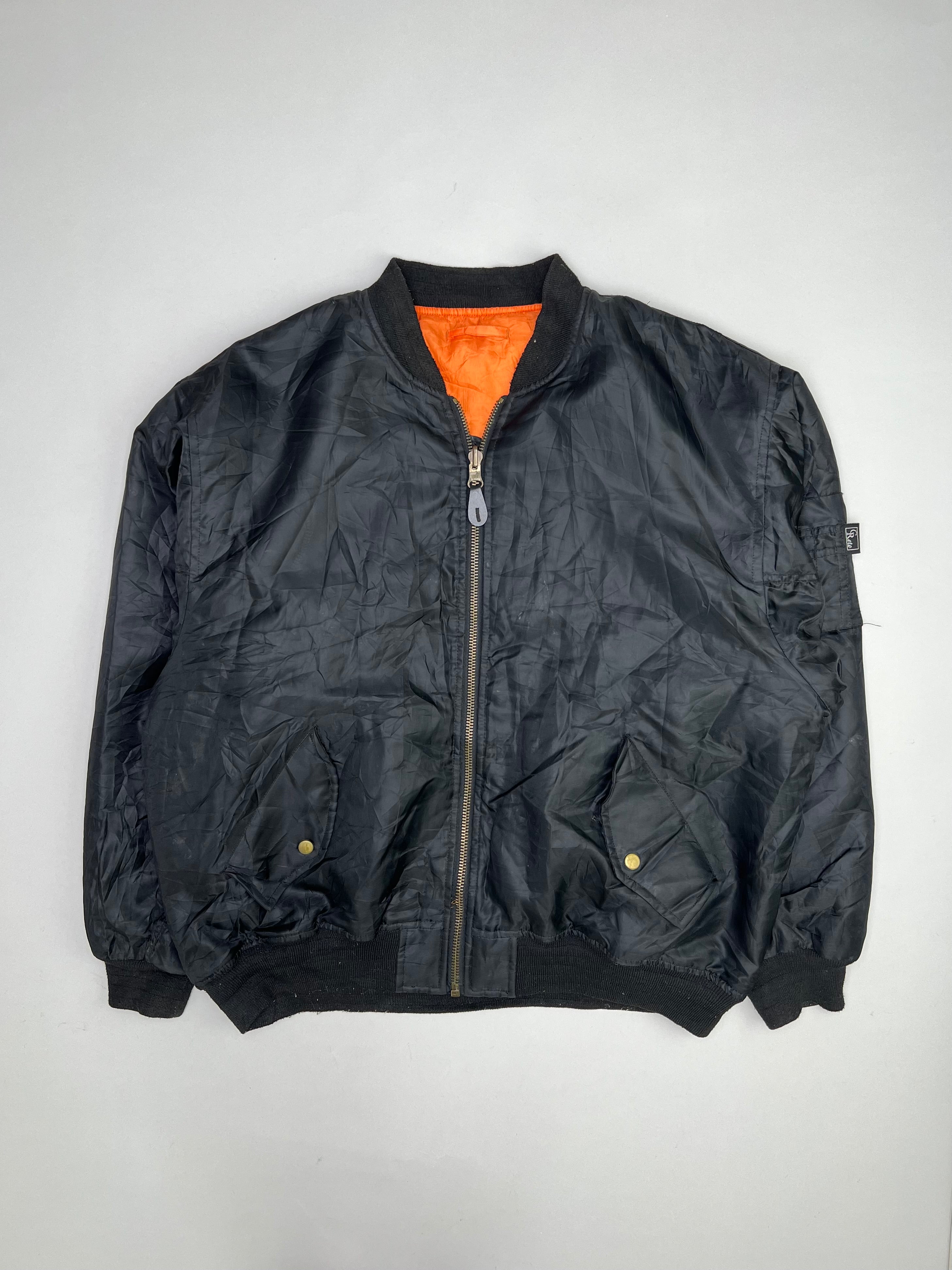 VINTAGE BOMBER MA-1 JACKET BLACK - 3XL