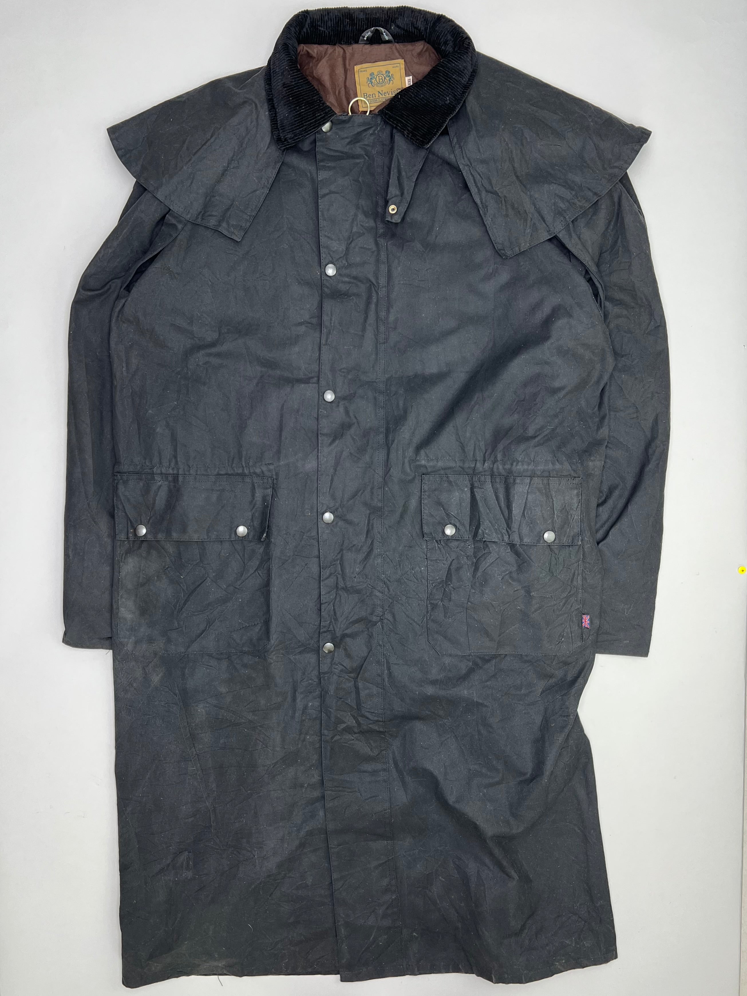 VINTAGE WAXED LONG PARKA JACKET BLUE - XXL