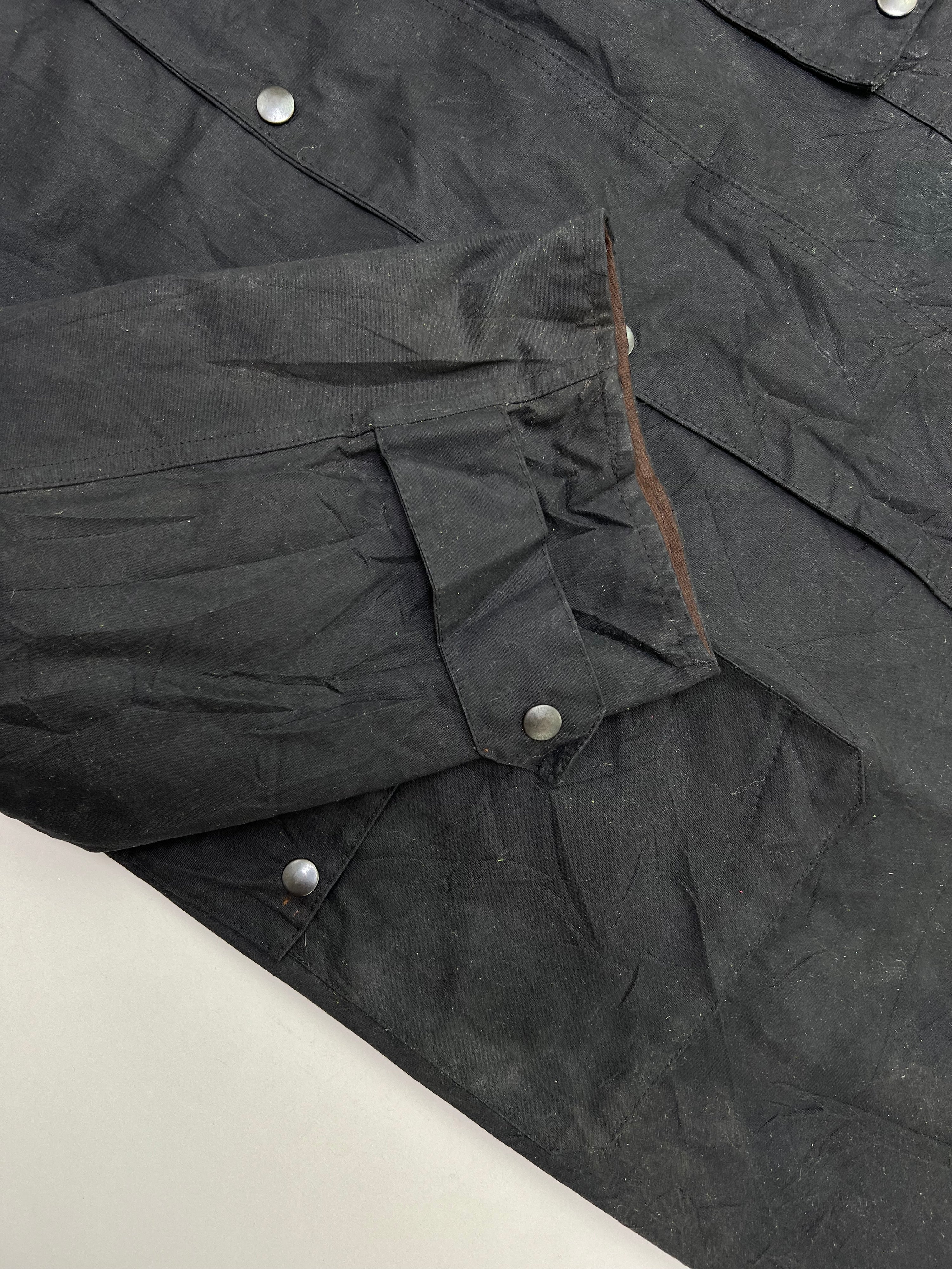 VINTAGE WAXED LONG PARKA JACKET BLUE - XXL
