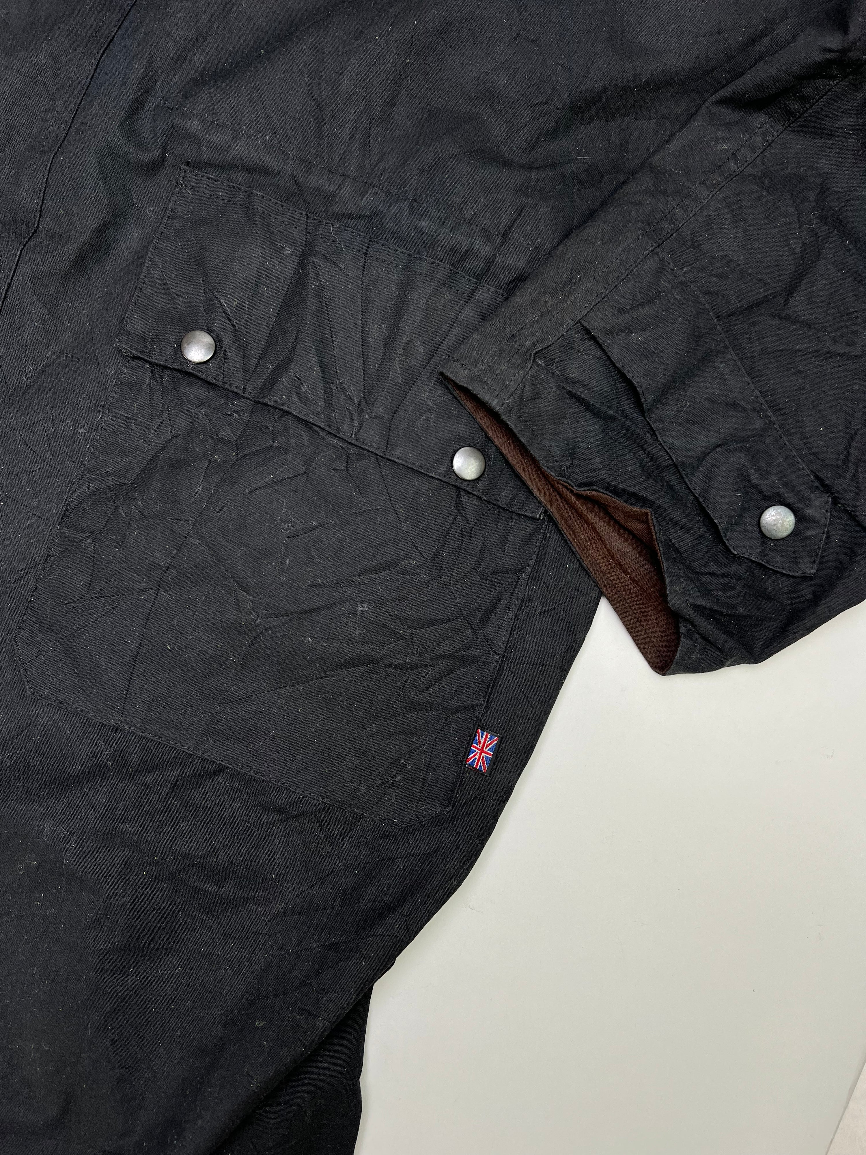 VINTAGE WAXED LONG PARKA JACKET BLUE - XXL