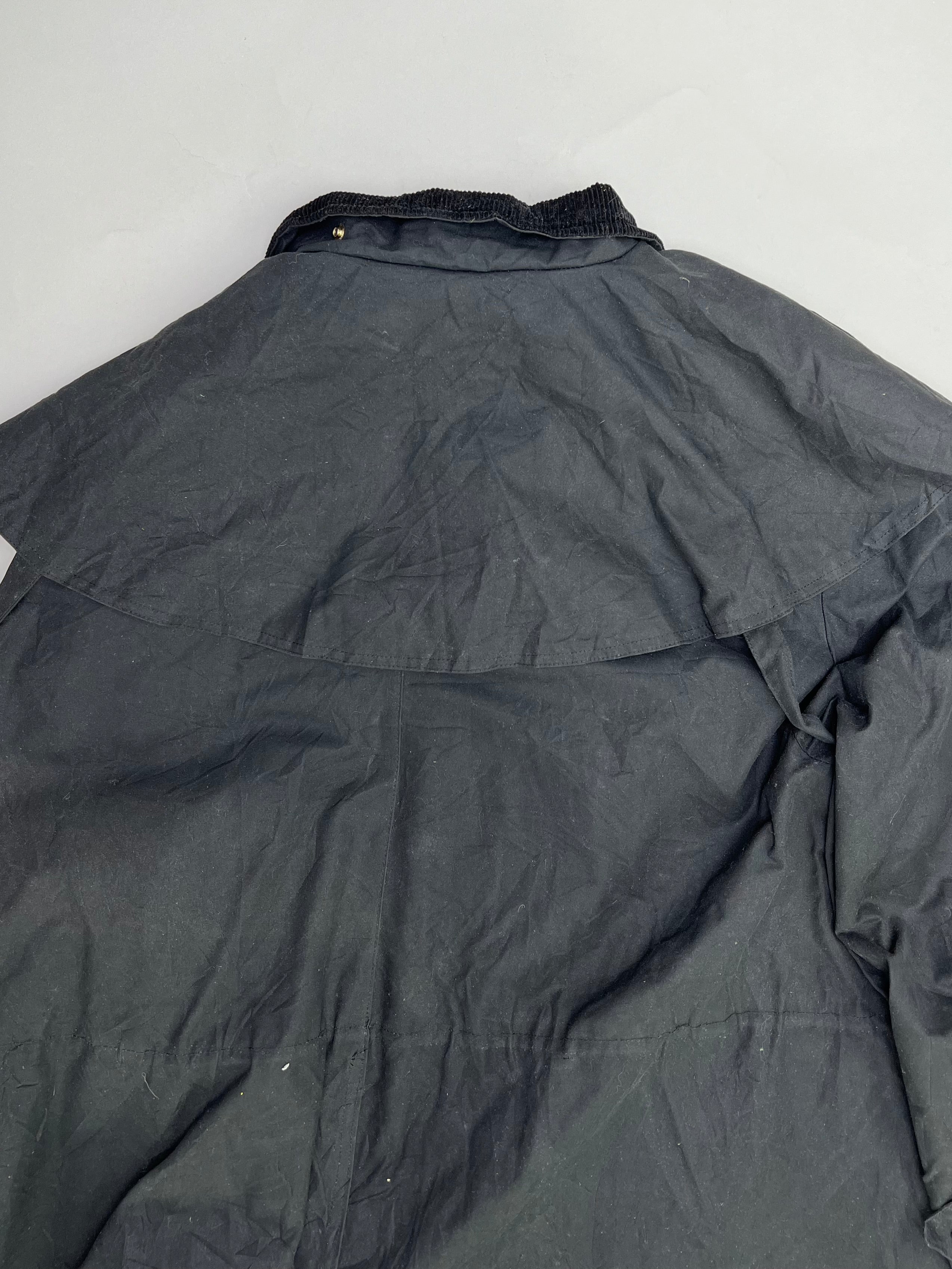 VINTAGE WAXED LONG PARKA JACKET BLUE - XXL