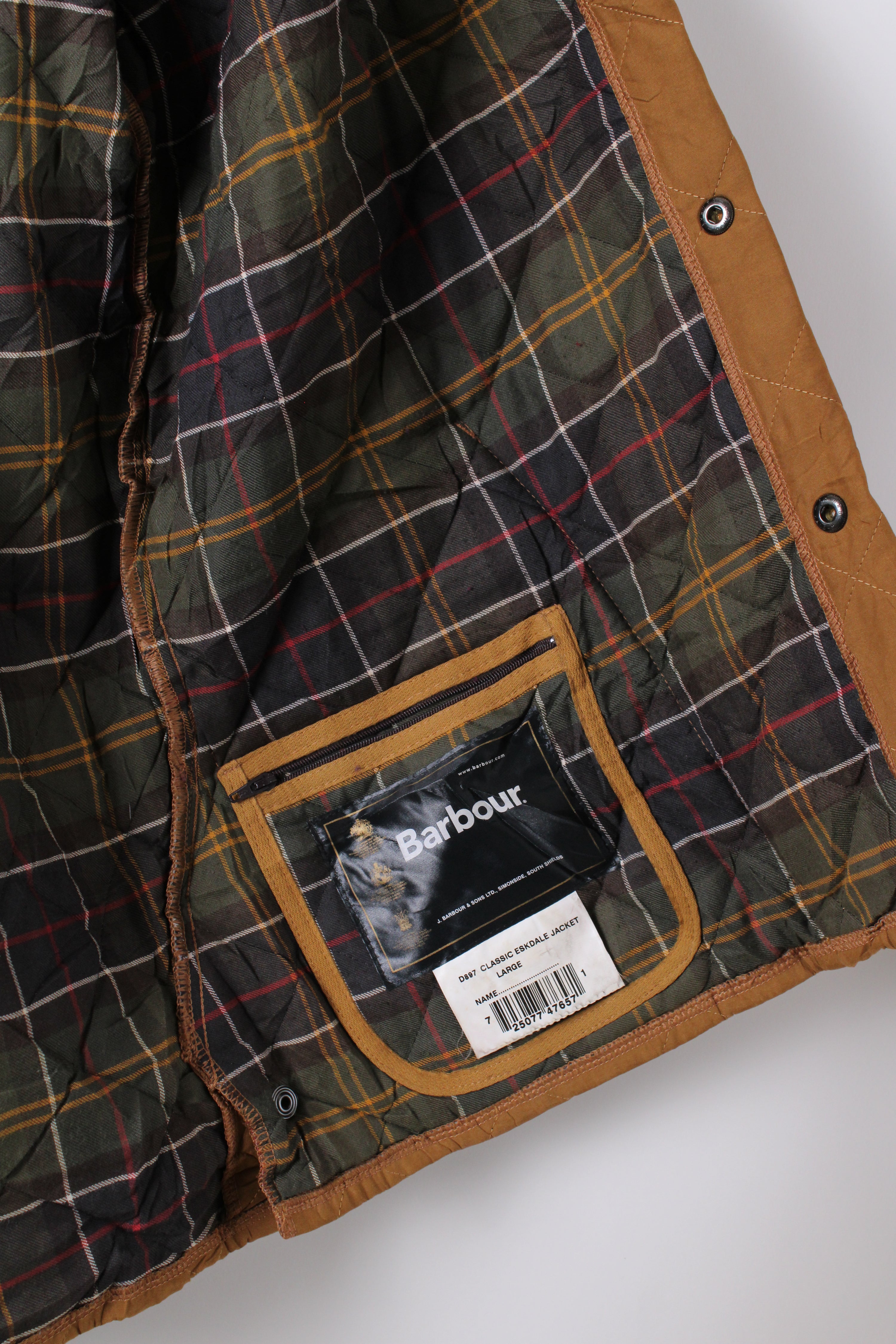 BARBOUR QUILTED ESKDALE JACKET MUSTARD - L