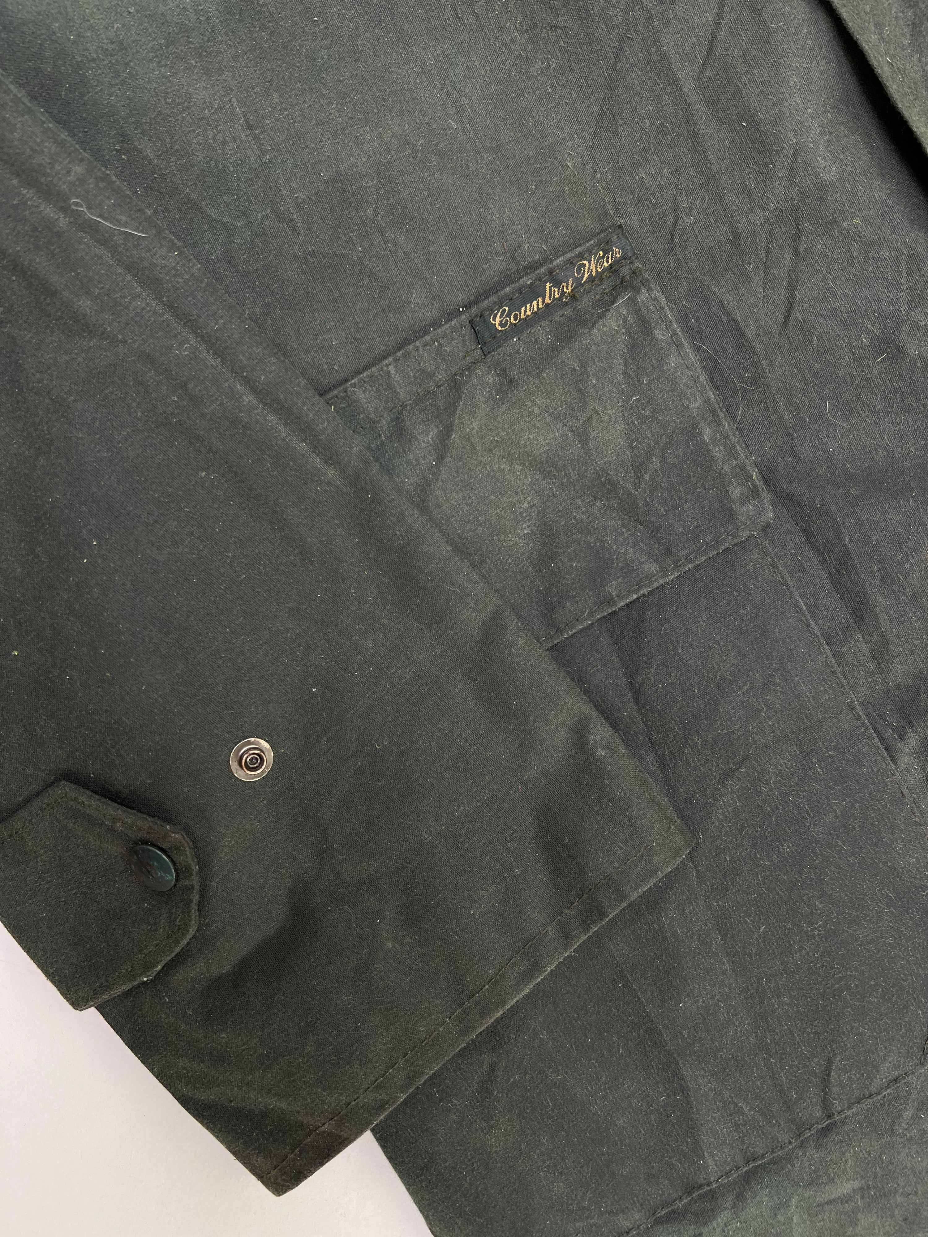 VINTAGE WAXED LONG PARKA JACKET forest GREEN - S