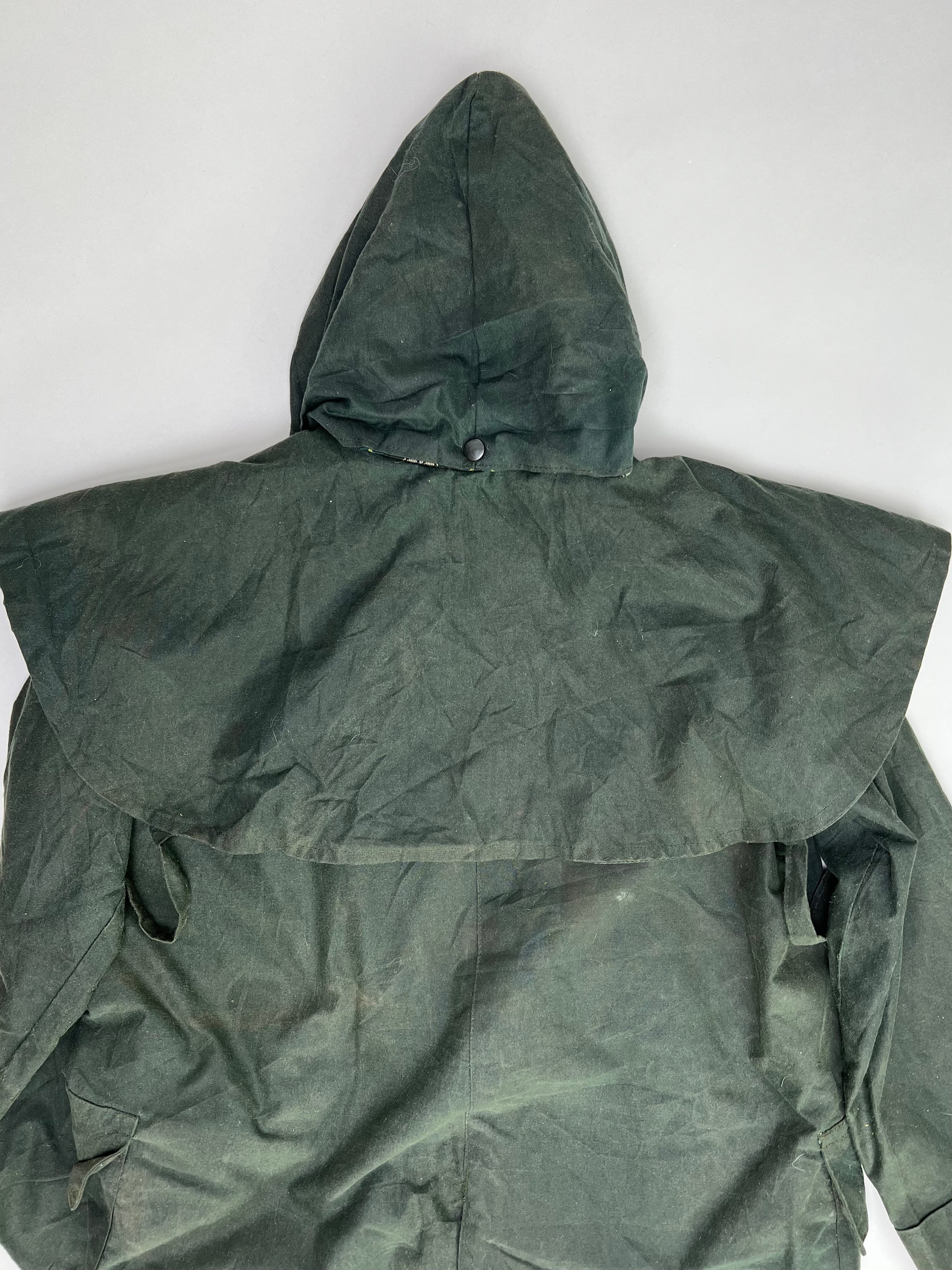 VINTAGE WAXED LONG PARKA JACKET forest GREEN - S