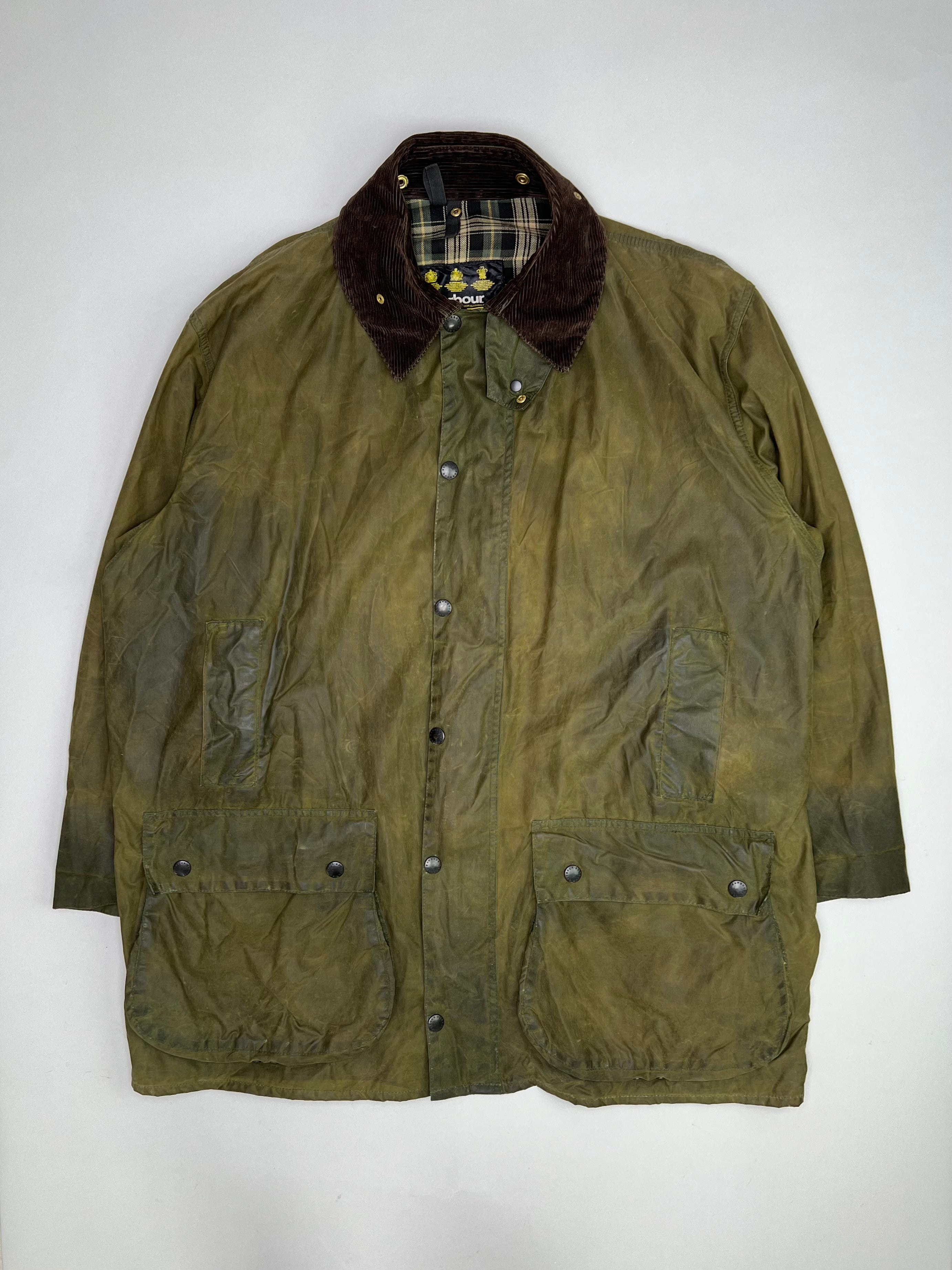 BARBOUR BORDER WAXED JACKET GREEN - L/XL