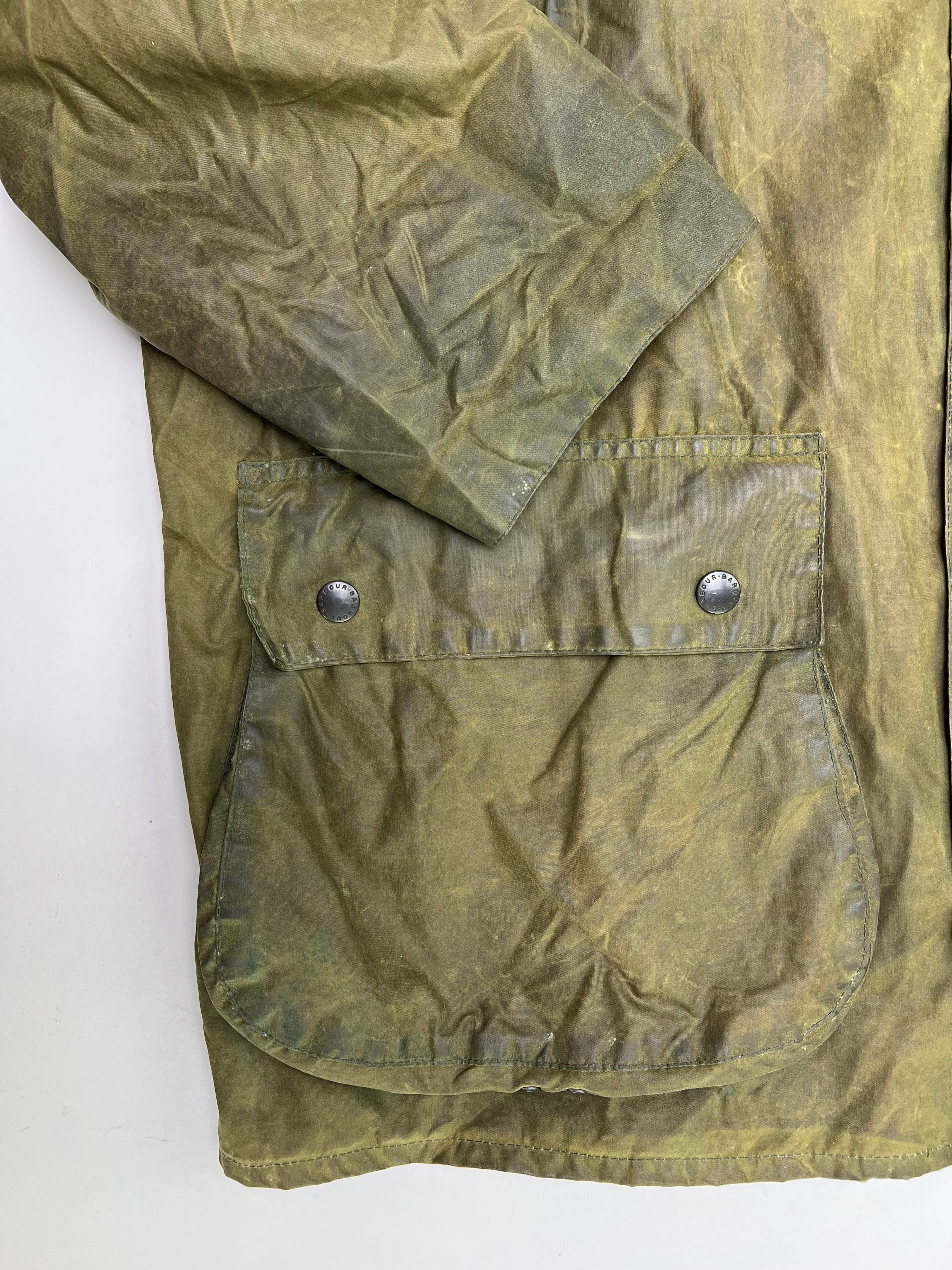 BARBOUR BORDER WAXED JACKET GREEN - L/XL