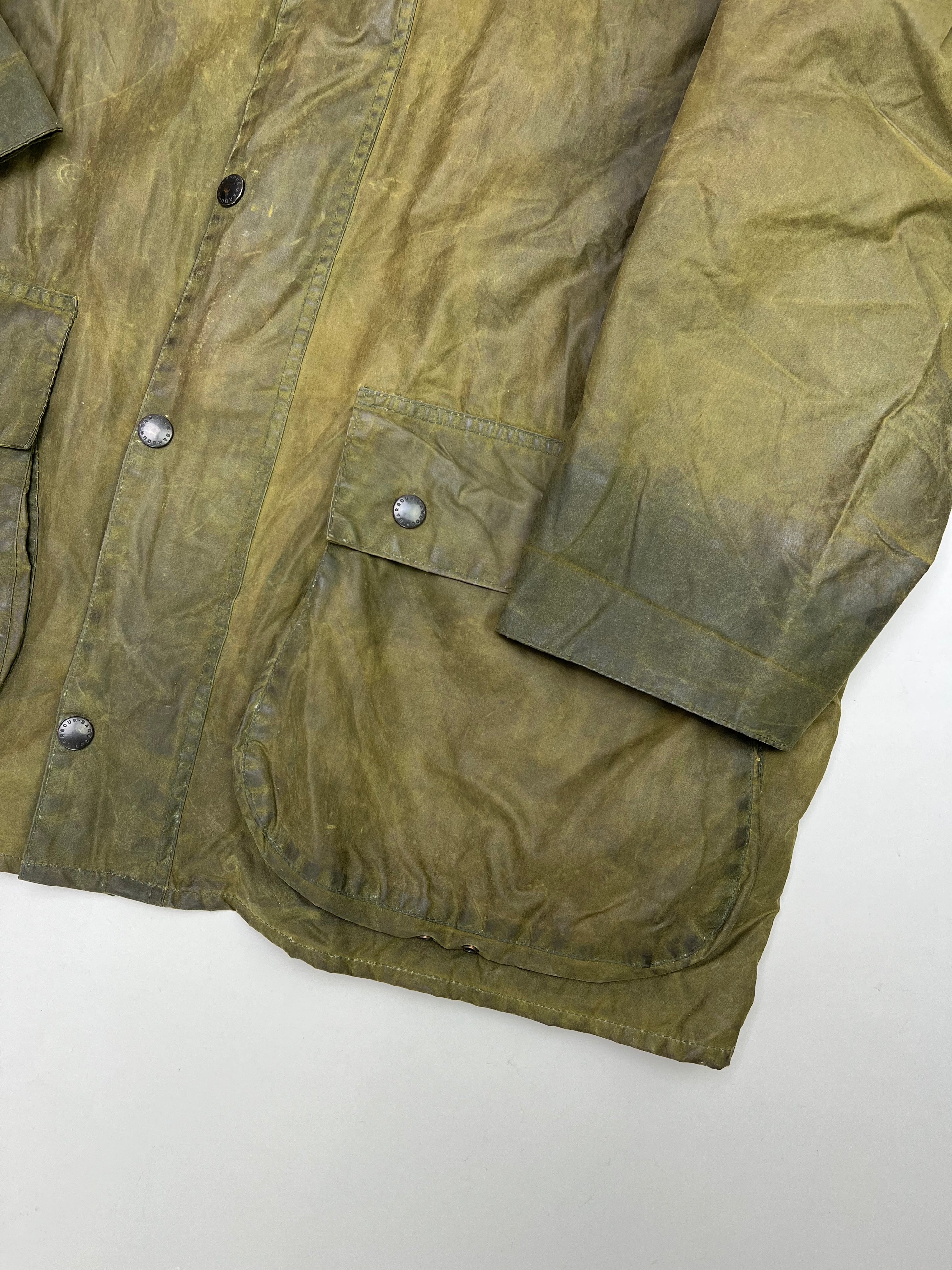 BARBOUR BORDER WAXED JACKET GREEN - L/XL