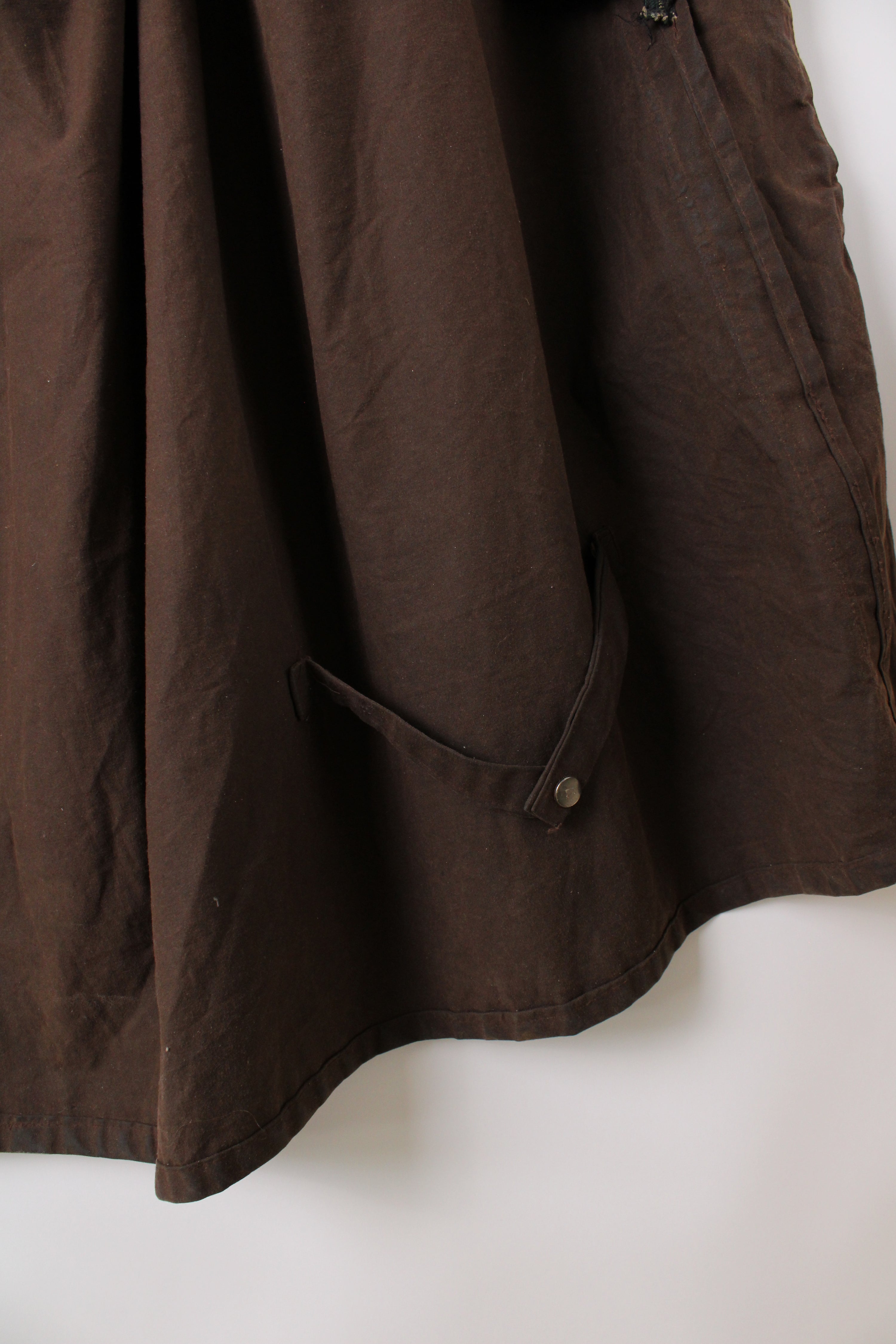 VINTAGE WAXED LONG PARKA JACKET BROWN - XXXL