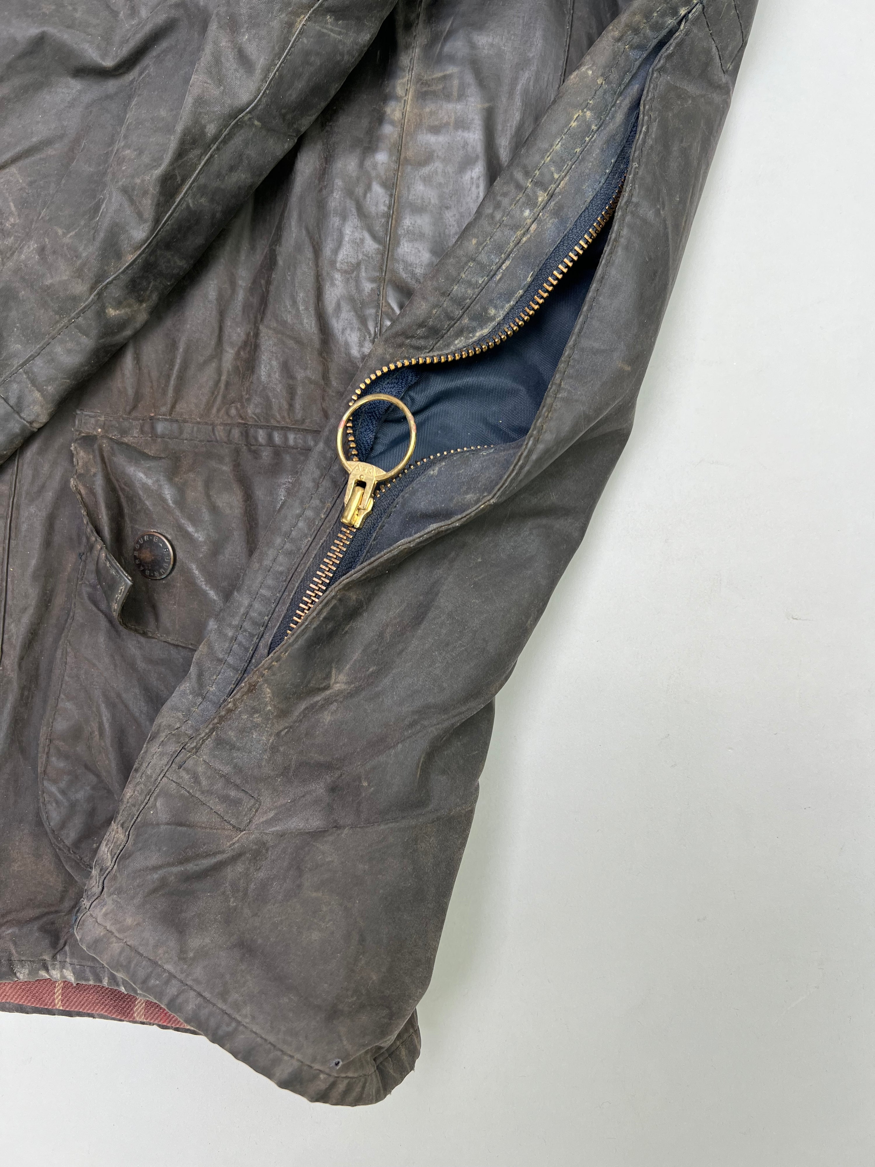 BARBOUR BEAUFORT WAXED JACKET BLUE - L/XL