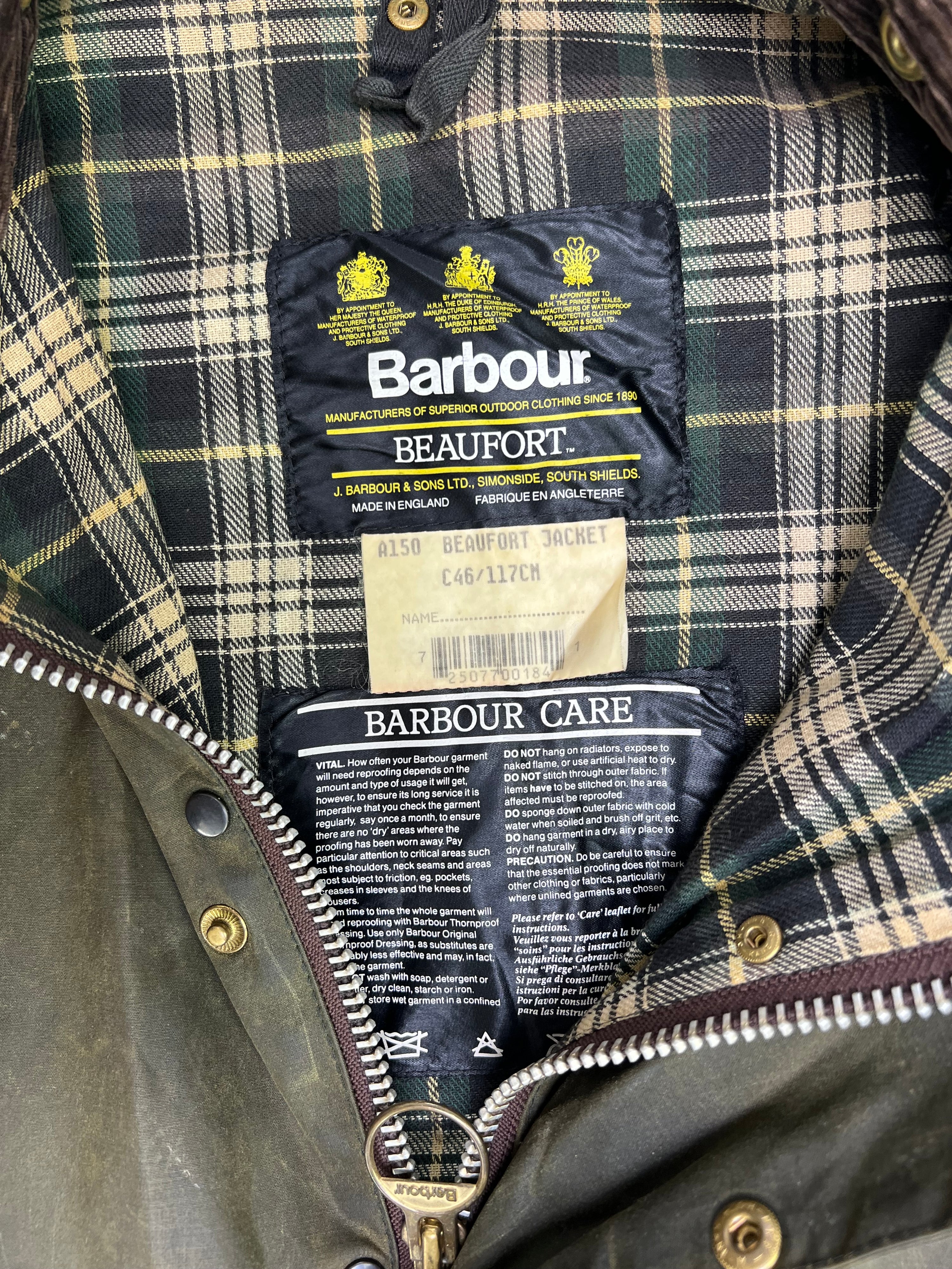 BARBOUR BEAUFORT WAXED JACKET GREEN - L/XL