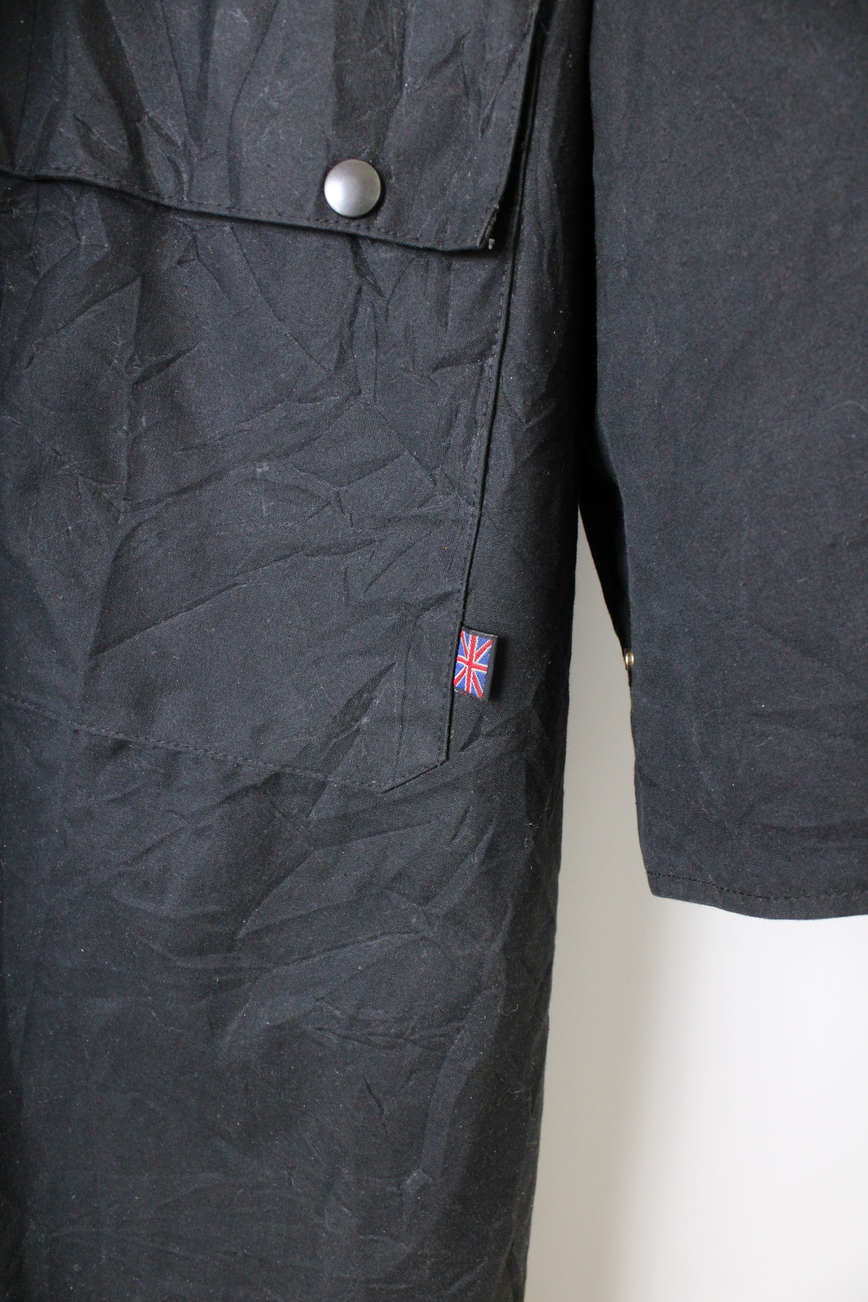 VINTAGE WAXED LONG PARKA JACKET BLUE - XXL