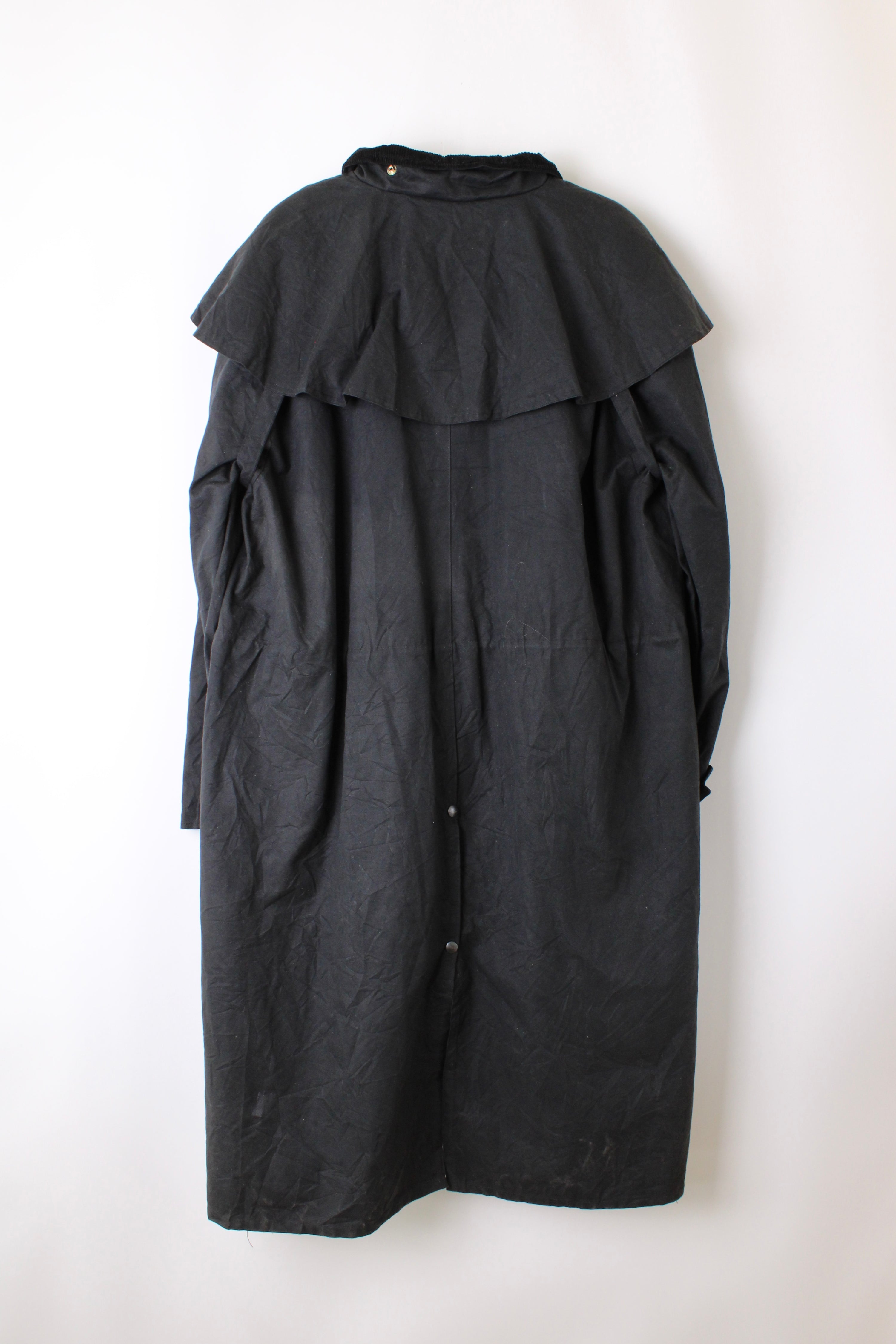 VINTAGE WAXED LONG PARKA JACKET BLUE - XXL