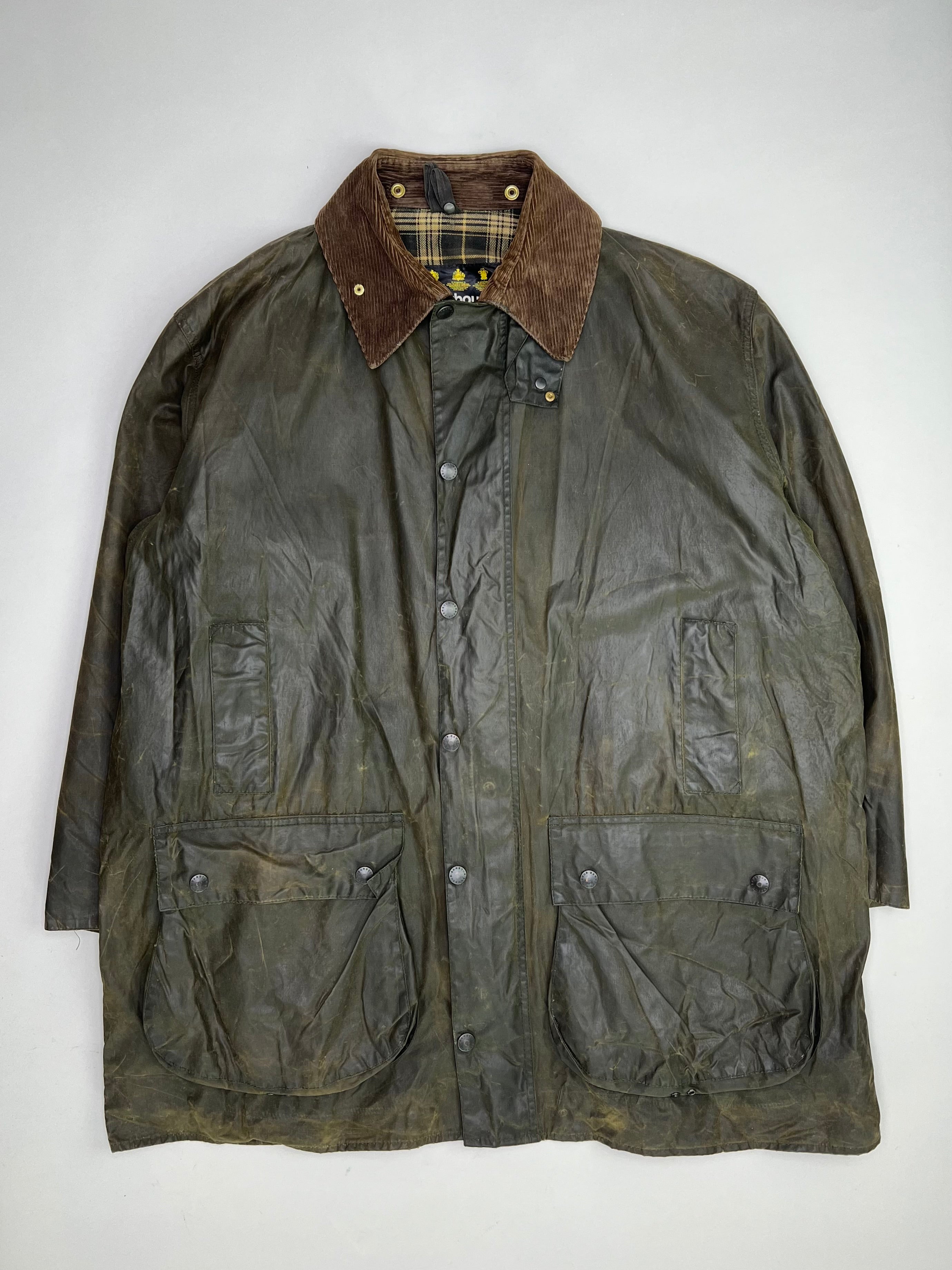 BARBOUR BORDER WAXED JACKET GREEN - XL/XXL