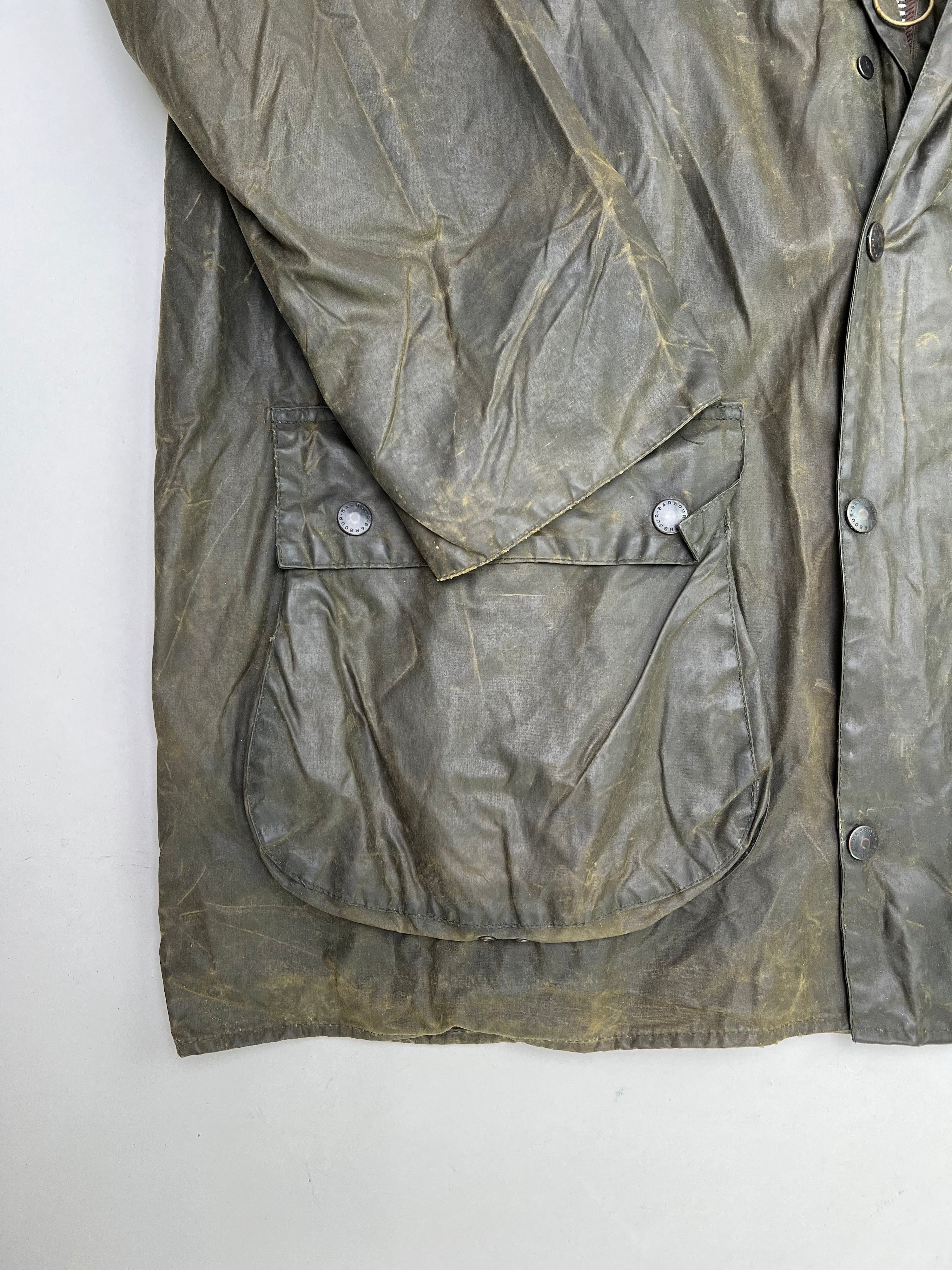 BARBOUR BORDER WAXED JACKET GREEN - XL/XXL