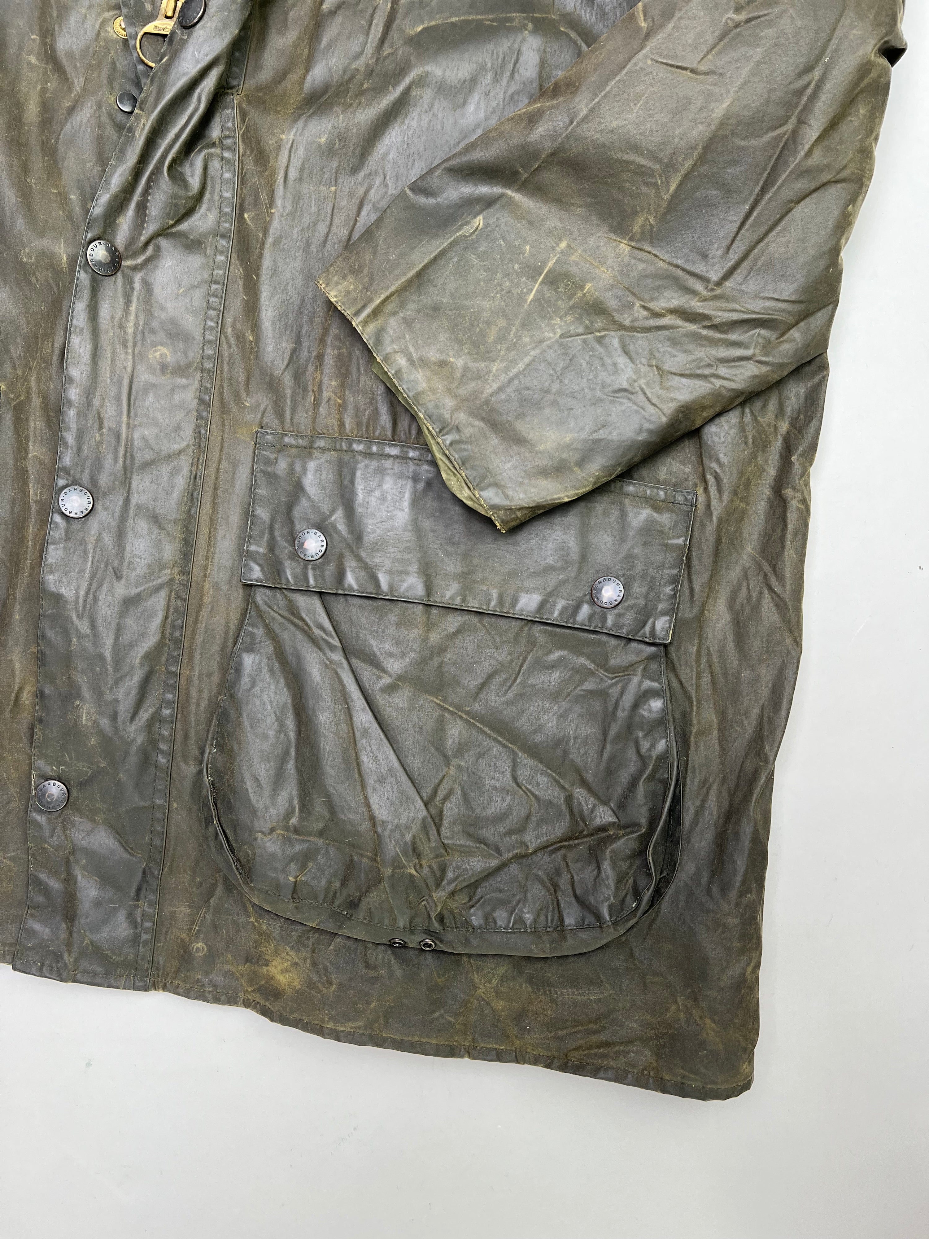 BARBOUR BORDER WAXED JACKET GREEN - XL/XXL