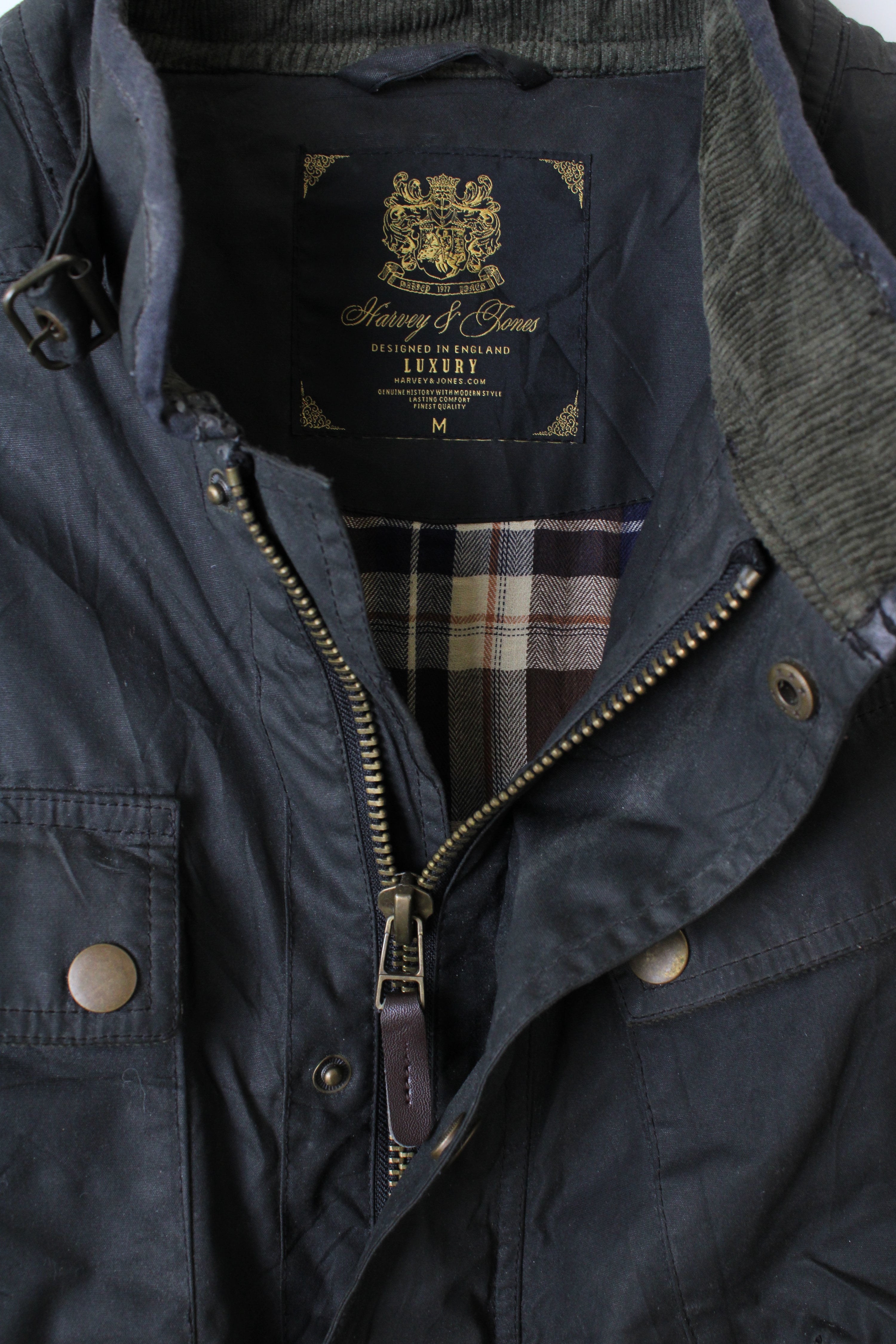 VINTAGE MOTORCYCLE WAXED JACKET - M