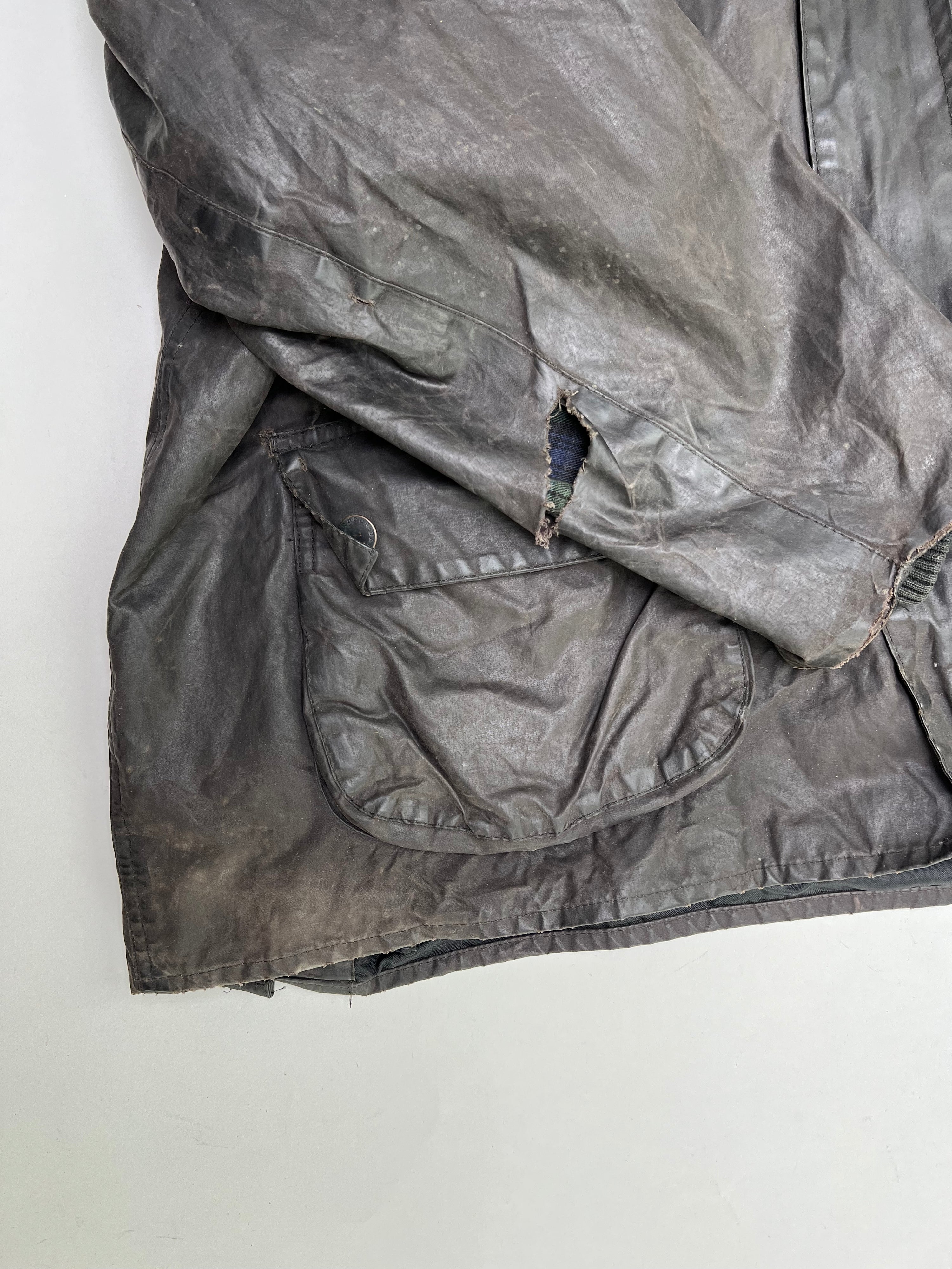 BARBOUR BEDALE WAXED JACKET BLACK - L/XL