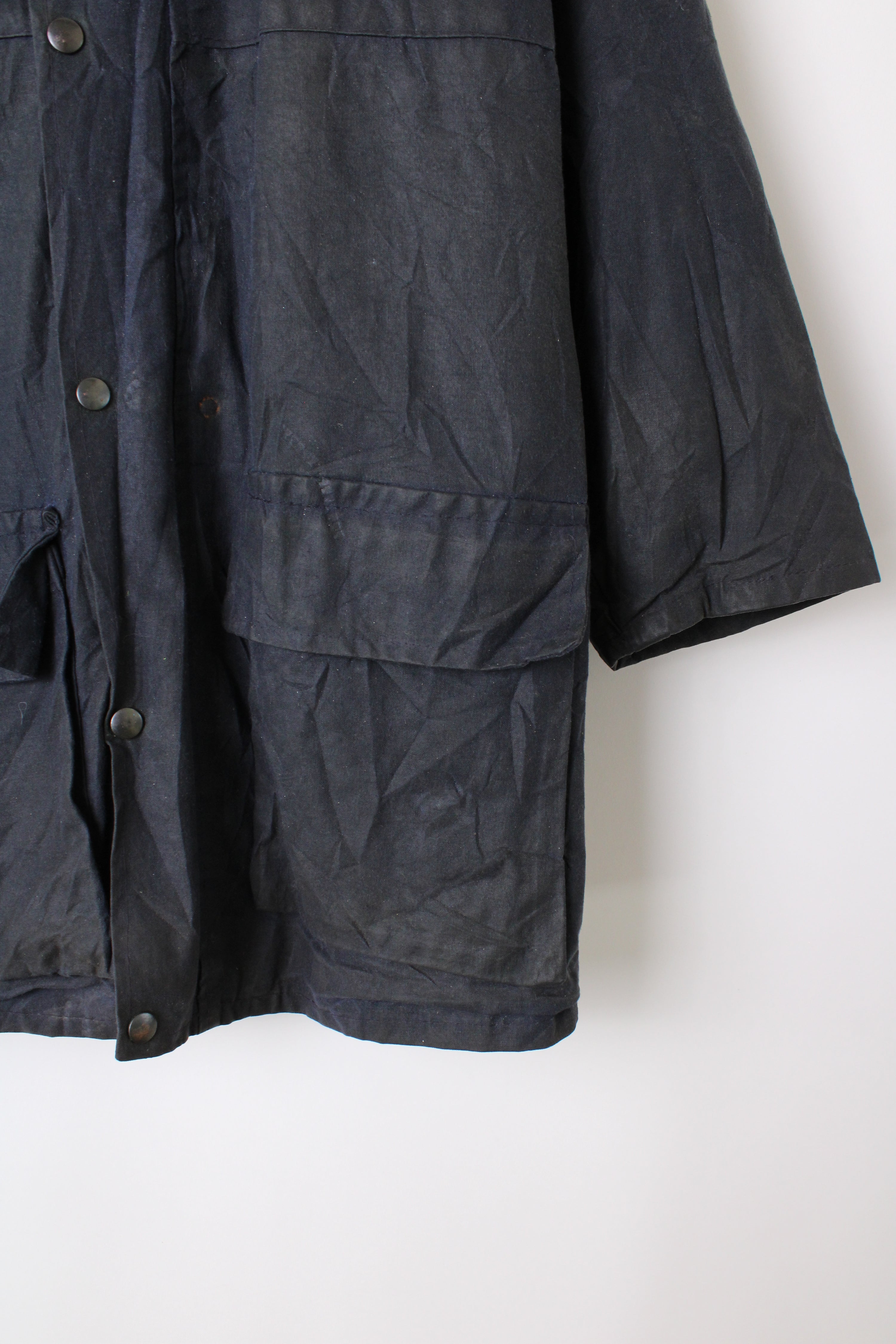 VINTAGE WAXED PARKA JACKET BLUE - XS/XXS