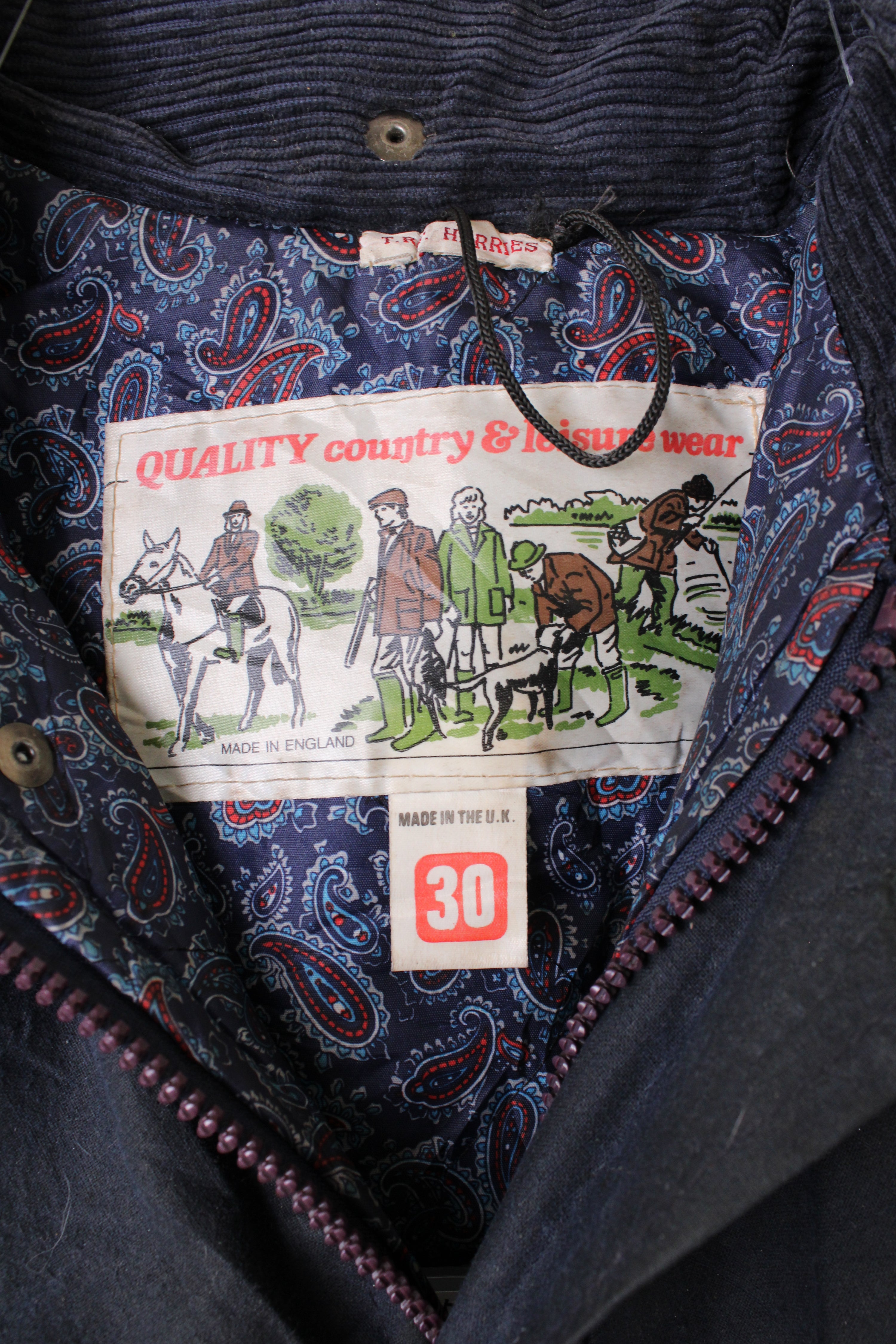 VINTAGE WAXED PARKA JACKET BLUE - XS/XXS