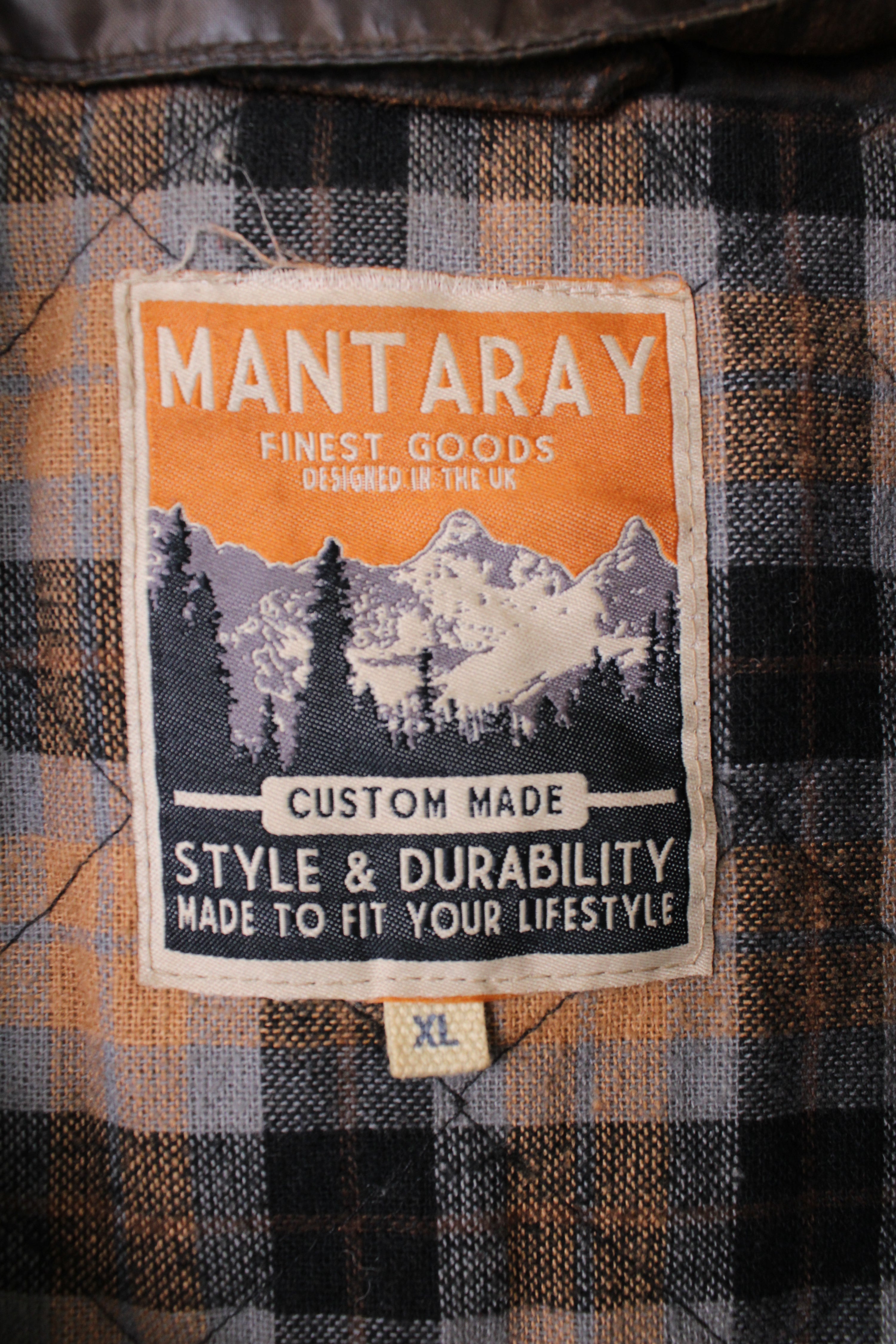 VINTAGE WAXED HUNTING BOMBER JACKET BROWN - XL