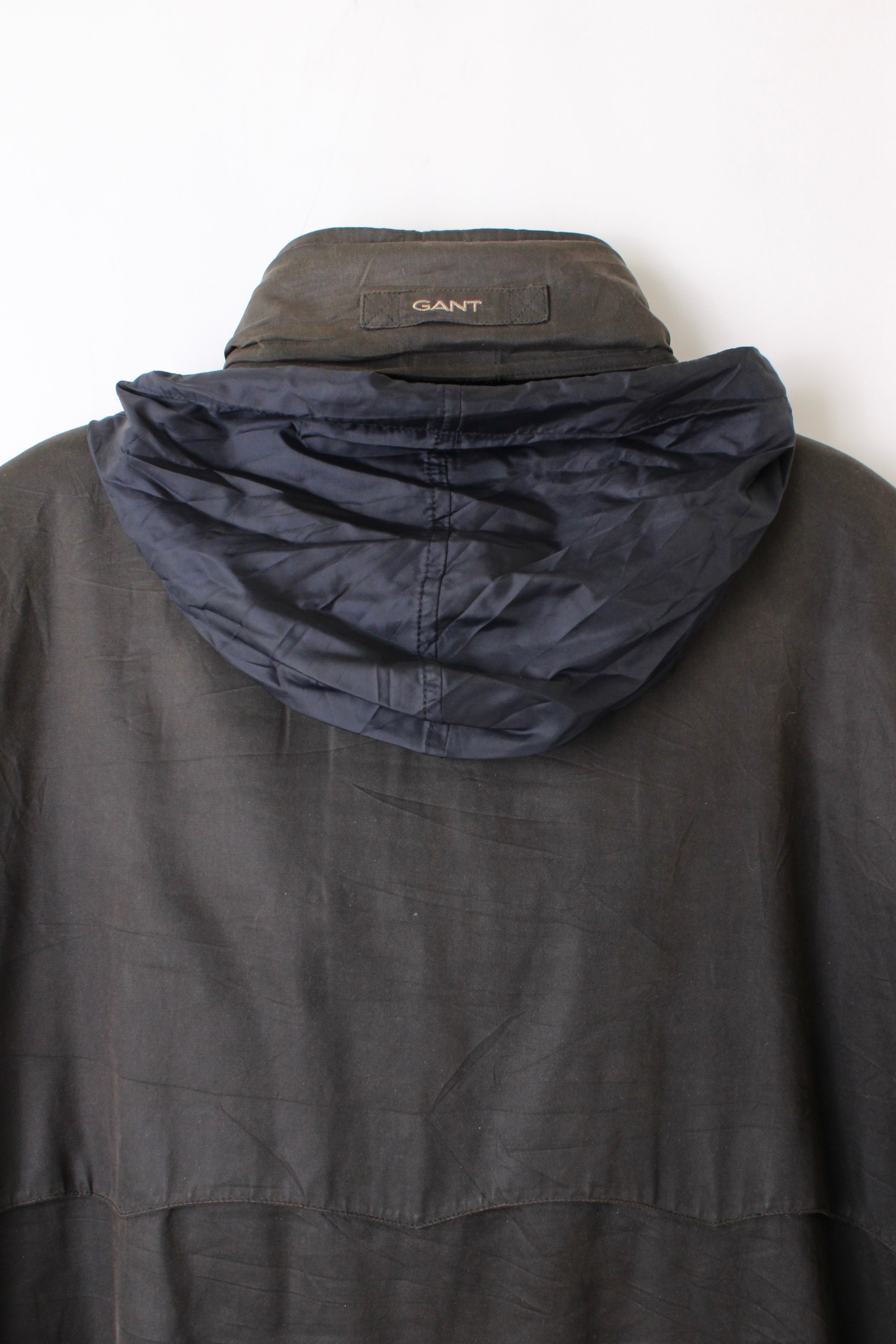 VINTAGE GANT WAXED JACKET BLACK - XXL