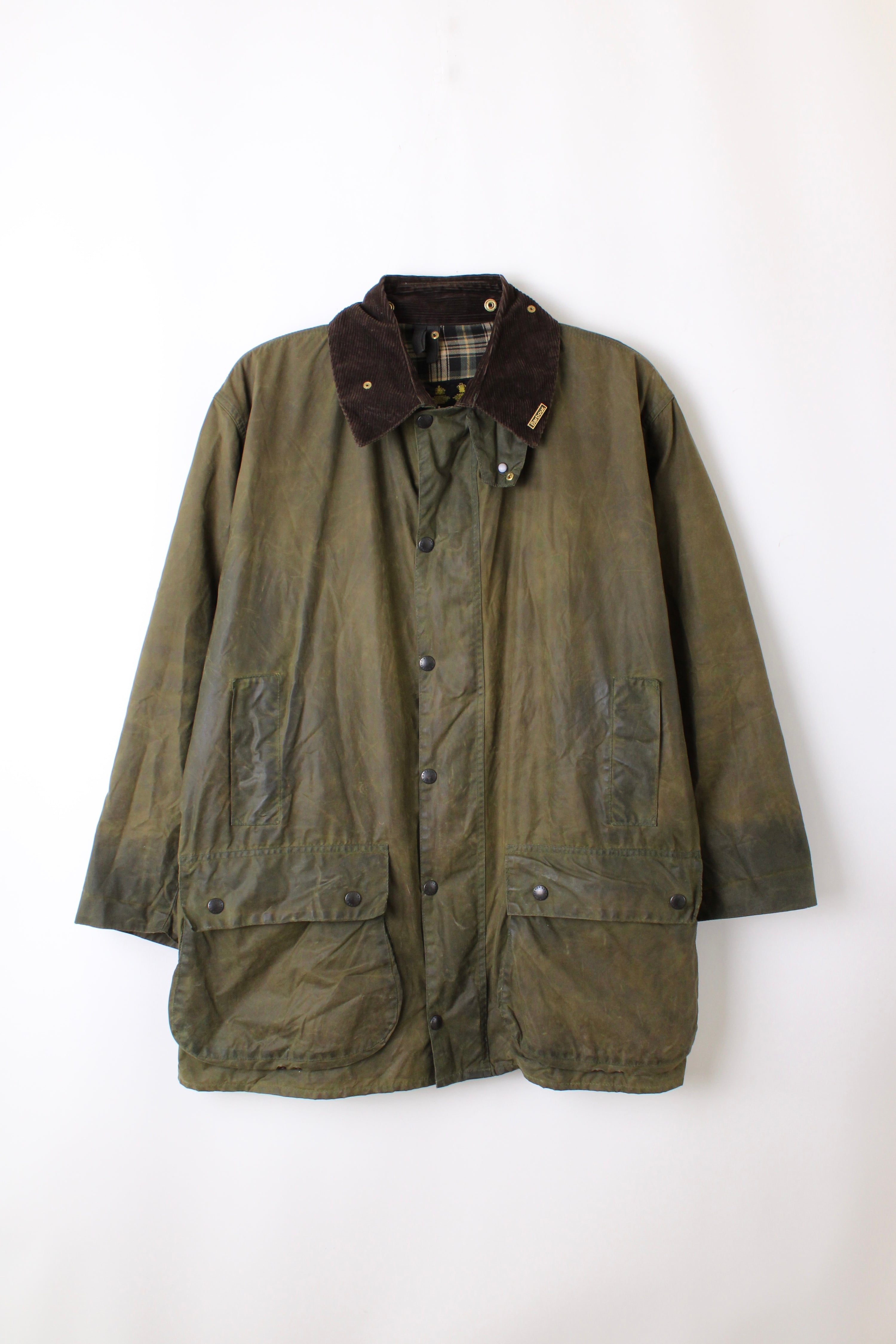 BARBOUR BORDER WAXED JACKET GREEN - L/XL
