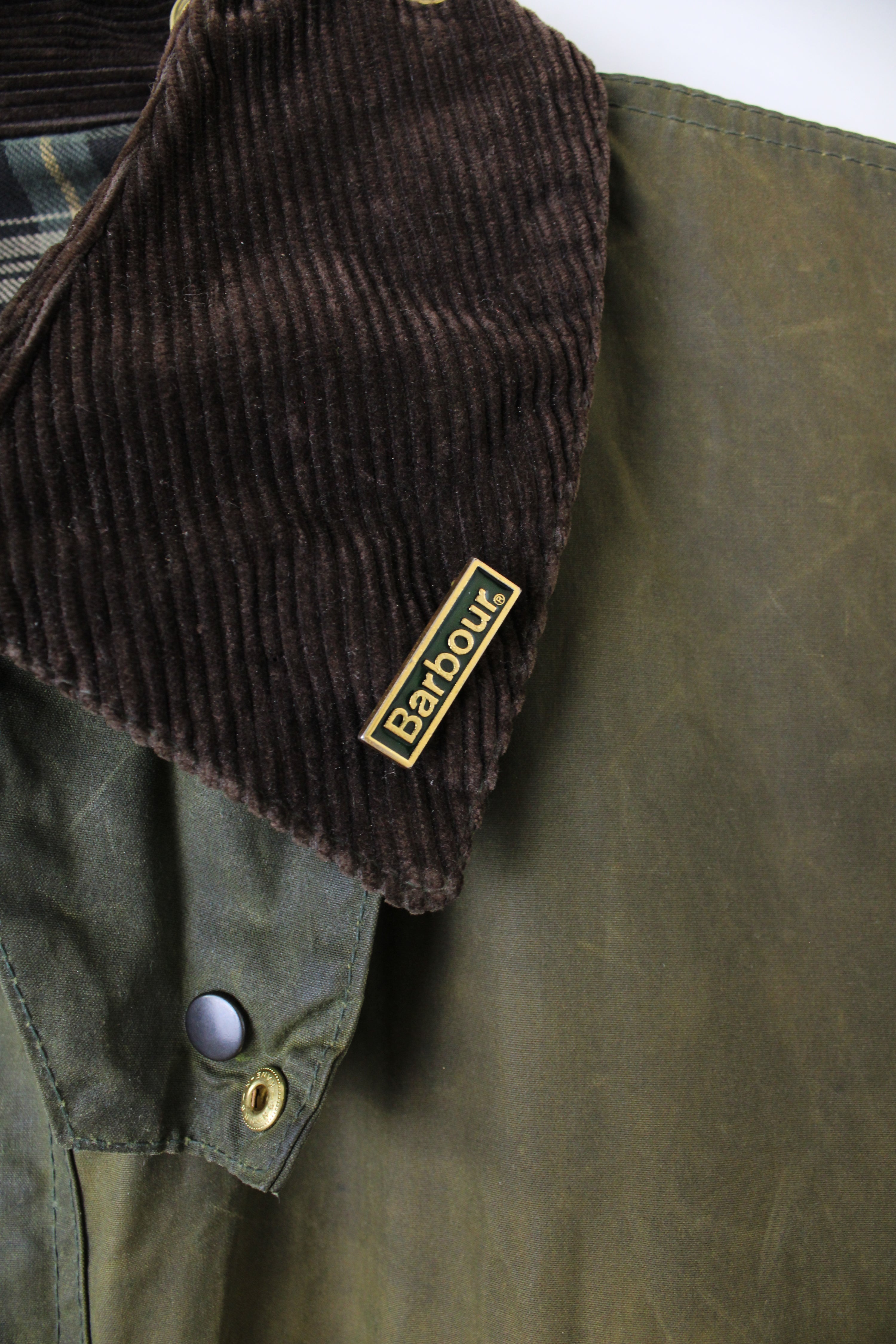 BARBOUR BORDER WAXED JACKET GREEN - L/XL
