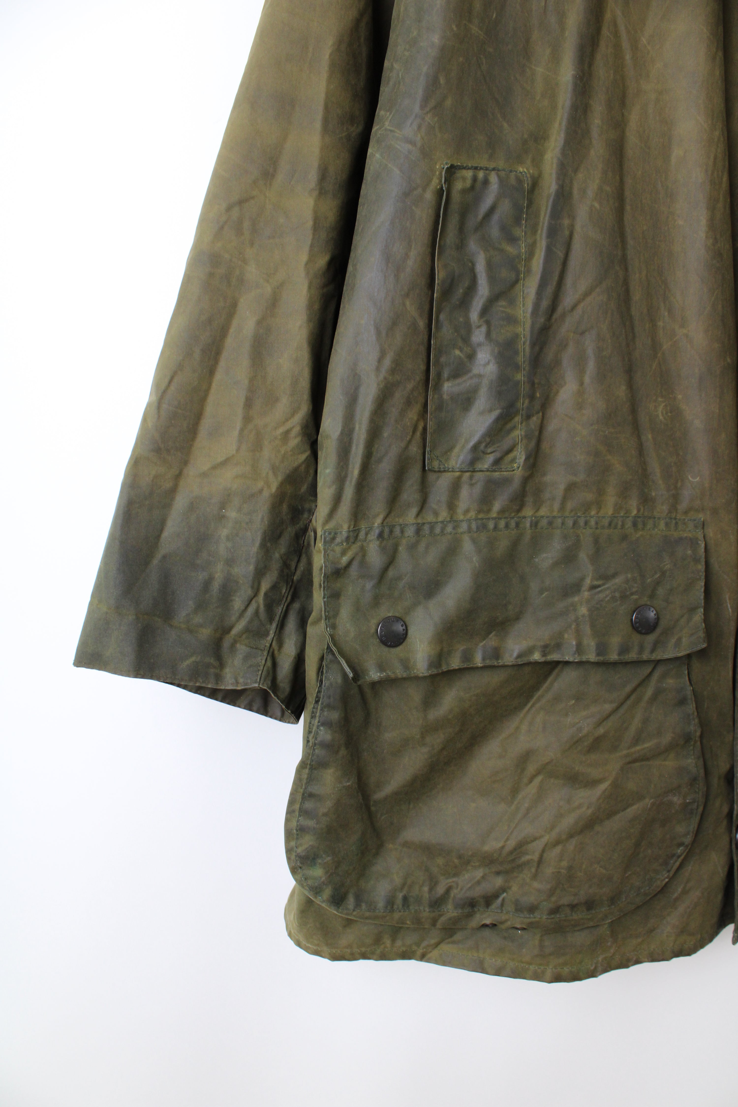 BARBOUR BORDER WAXED JACKET GREEN - L/XL