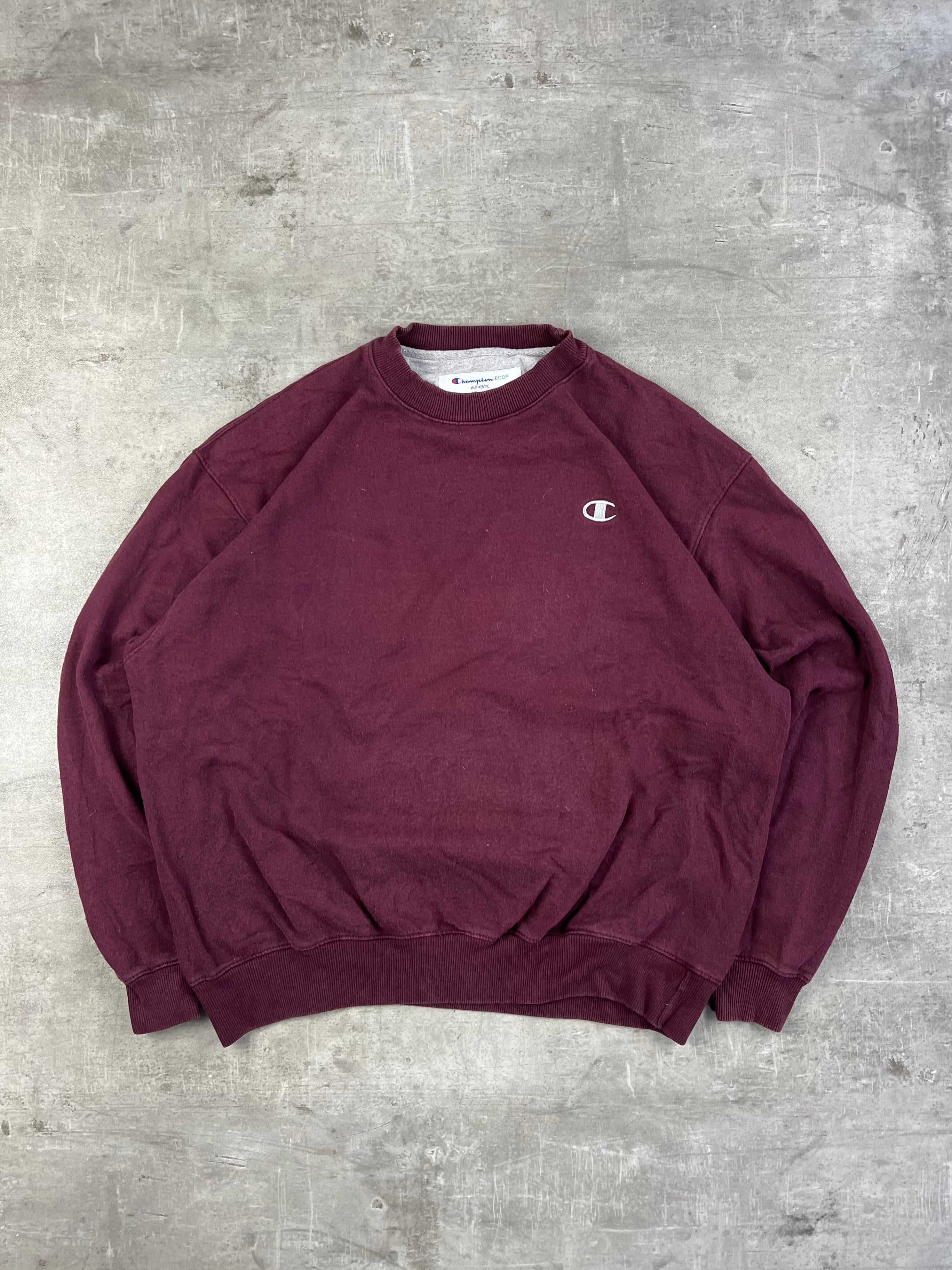CHAMPION SWEATSHIRT BURGUNDY RED - L