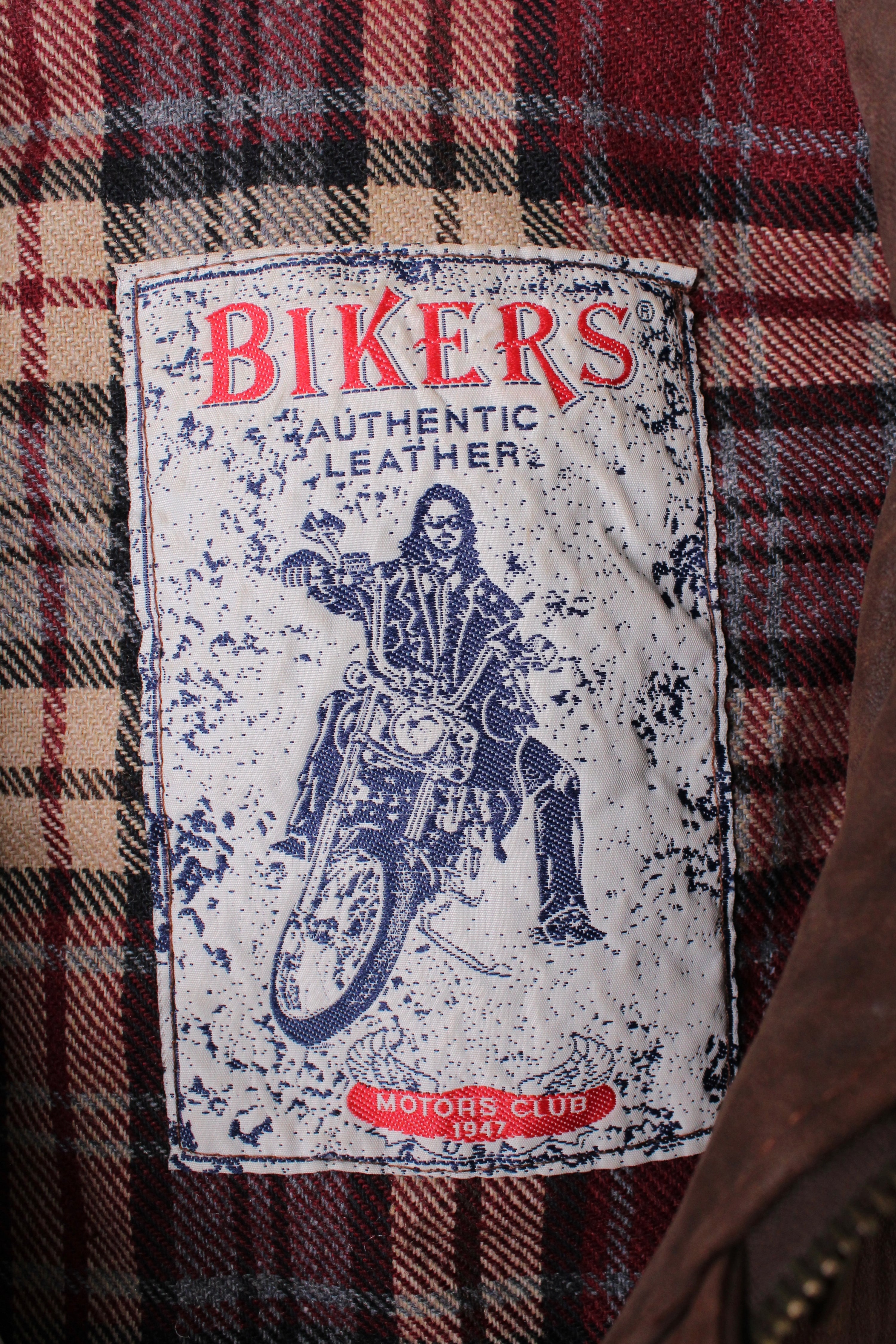 VINTAGE LEATHER FIREMAN JACKET 3 HOOKS BROWN - S/M