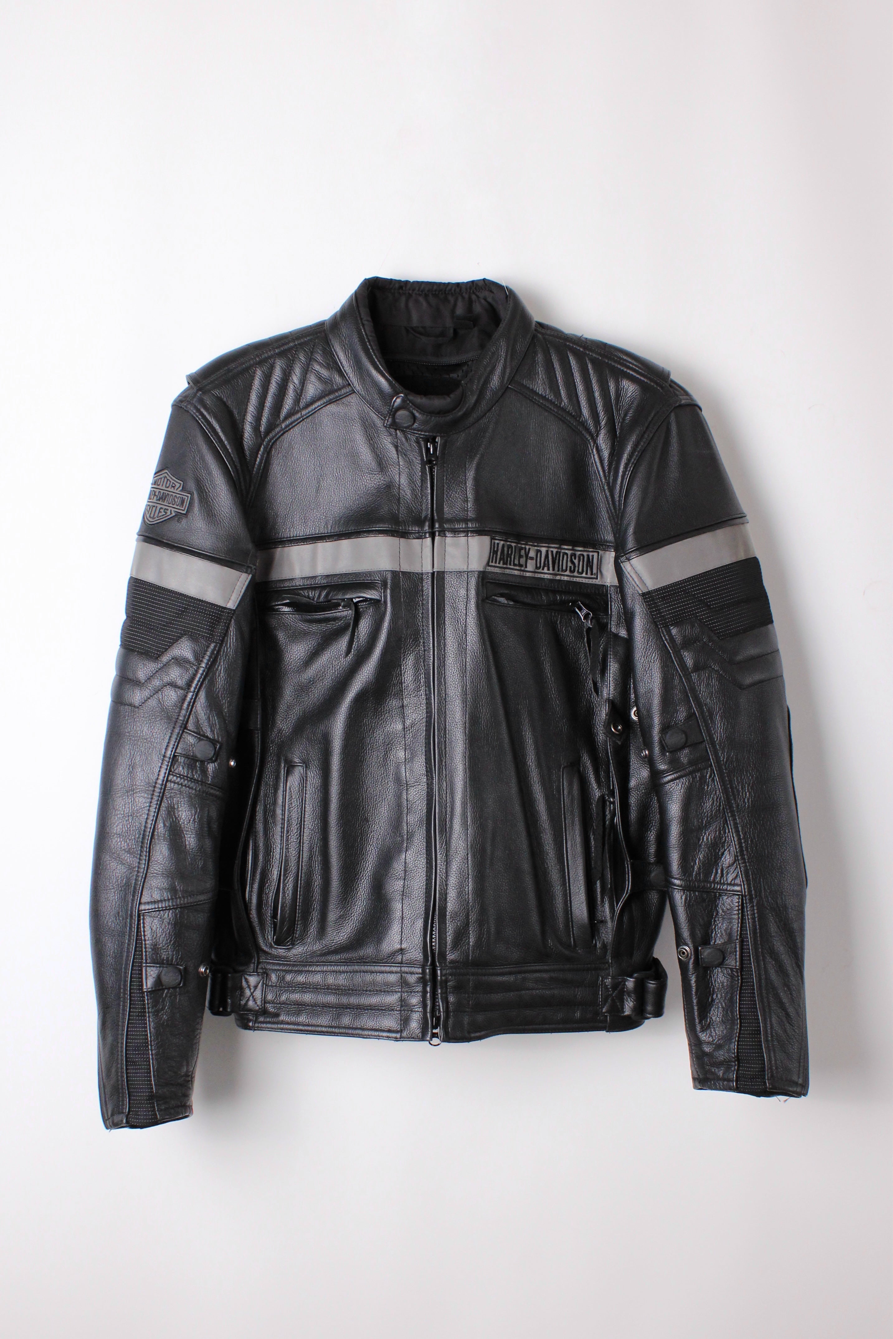 HARLEY DAVIDSON LEATHER MOTORCYCLE JACKET BLACK - M