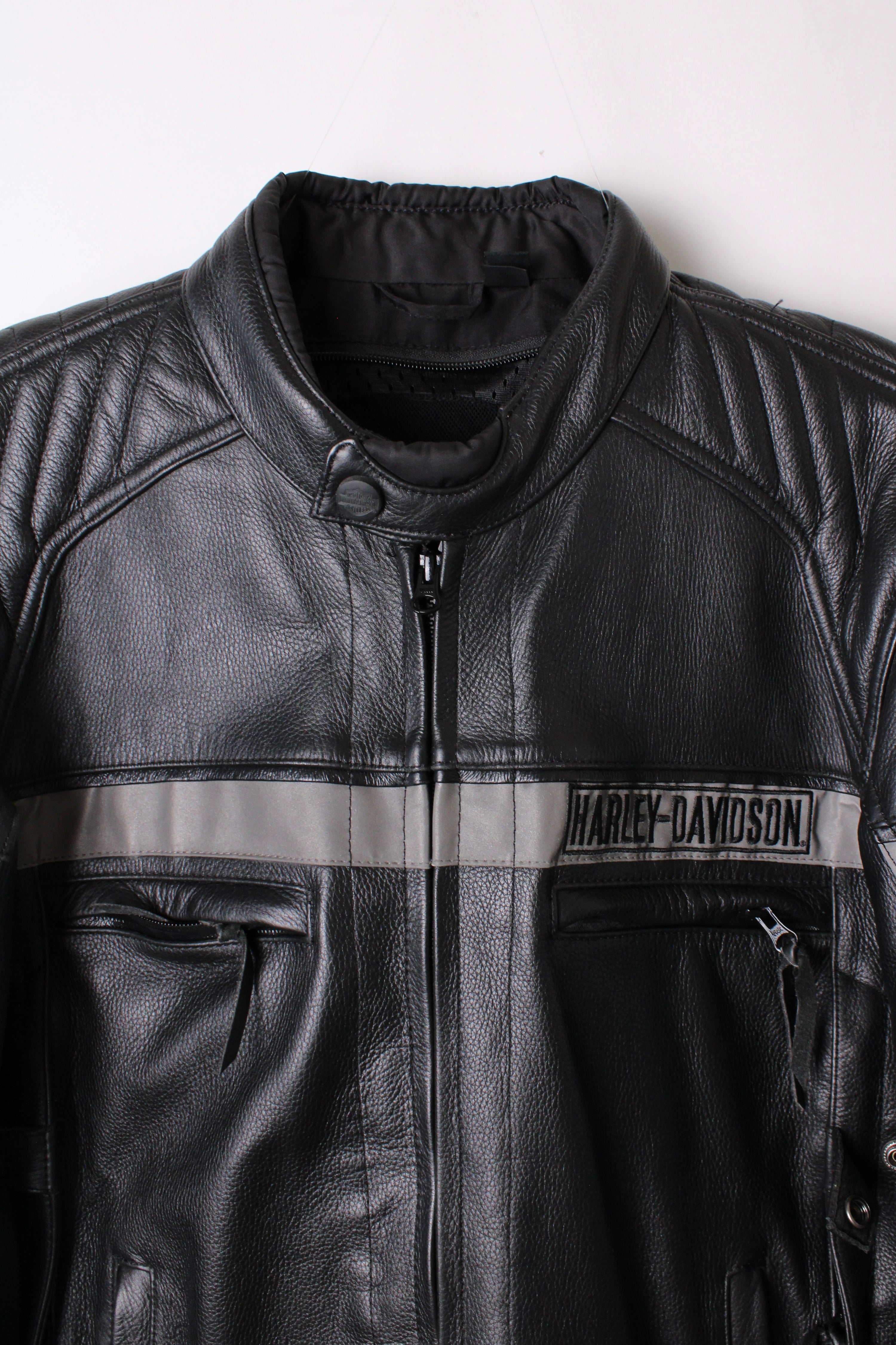HARLEY DAVIDSON LEATHER MOTORCYCLE JACKET BLACK - M