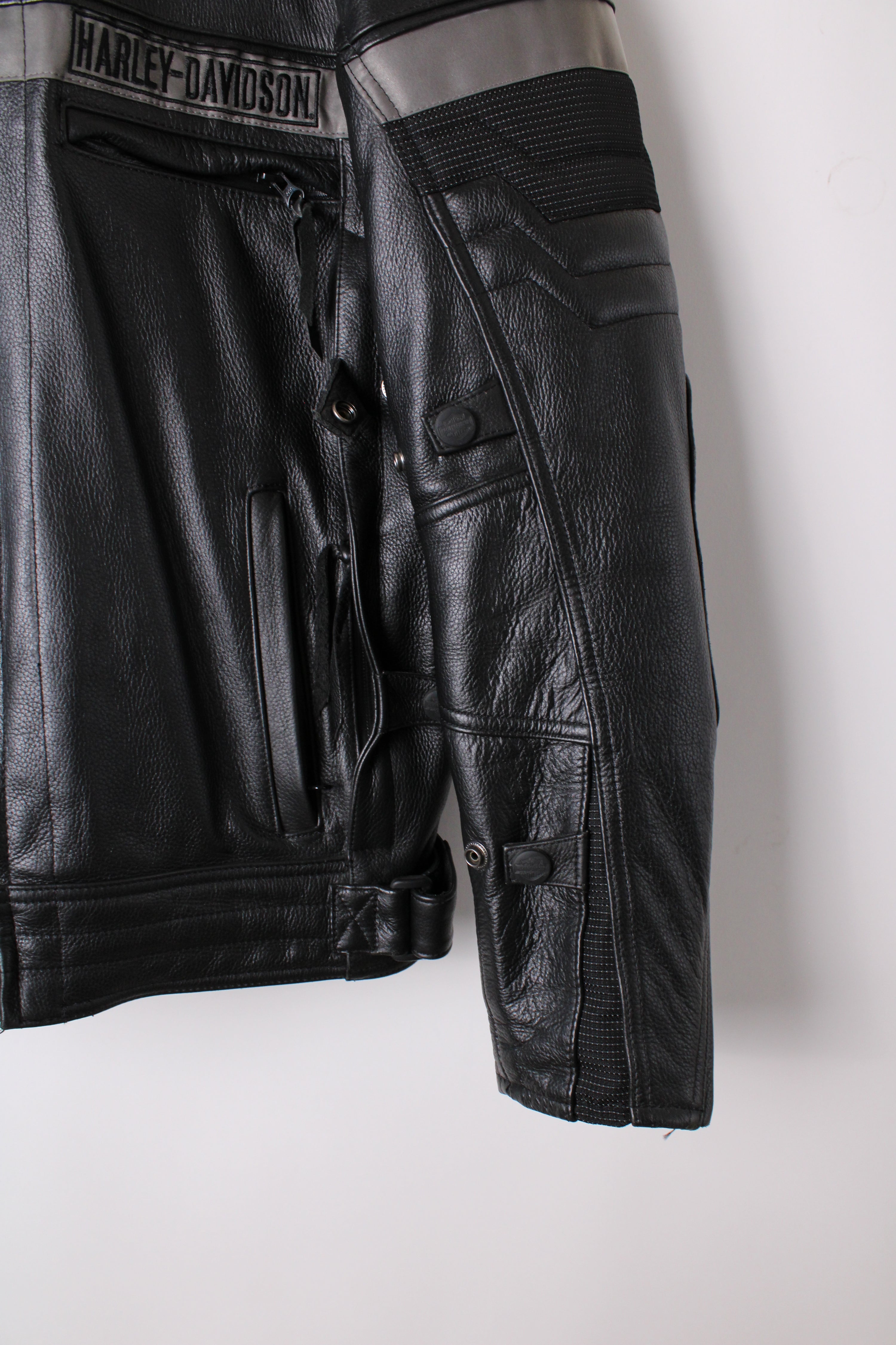 HARLEY DAVIDSON LEATHER MOTORCYCLE JACKET BLACK - M