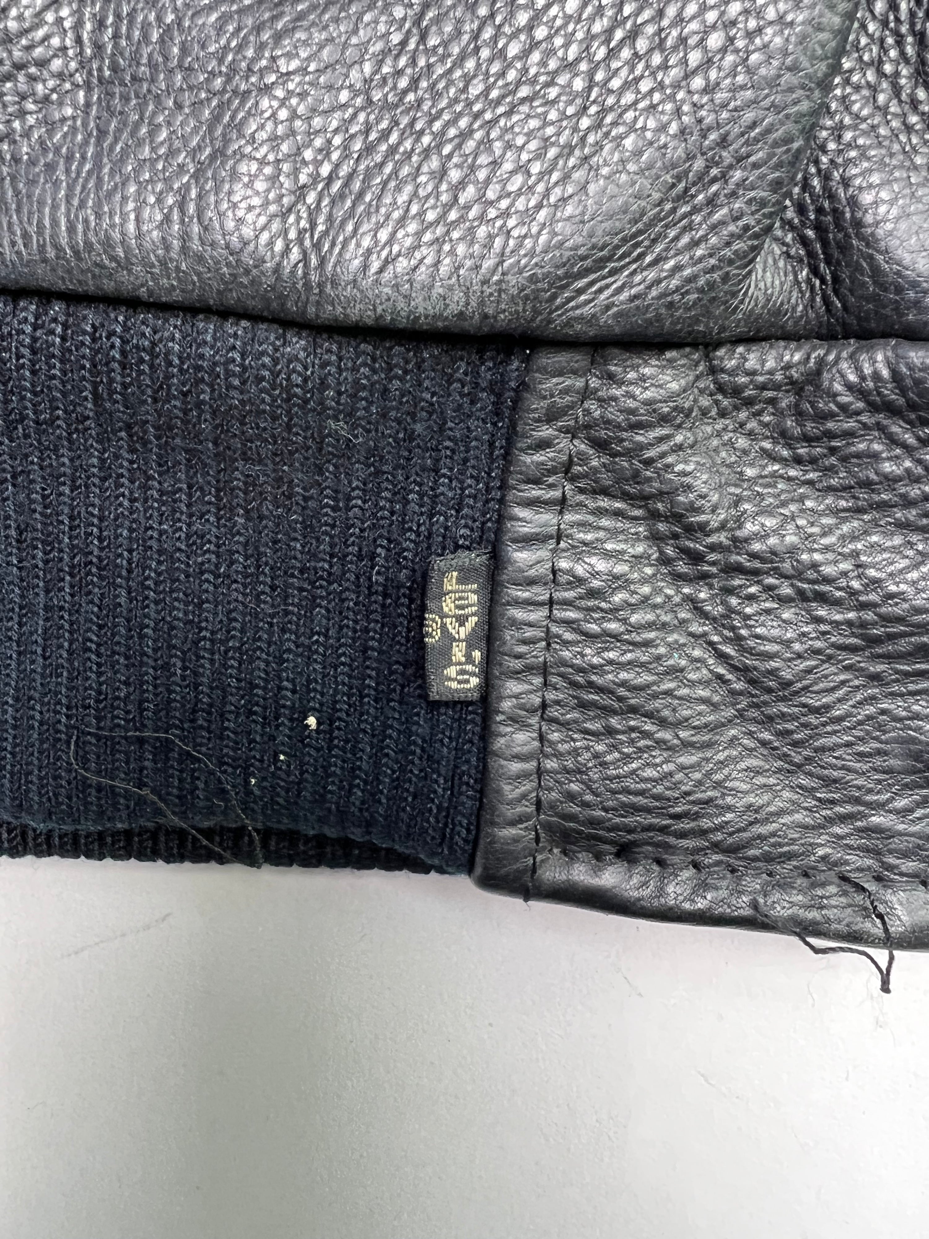 LEVIS LEATHER FLIGHT BOMBER JACKET GOOSE DOWN VEST BLACK - XL