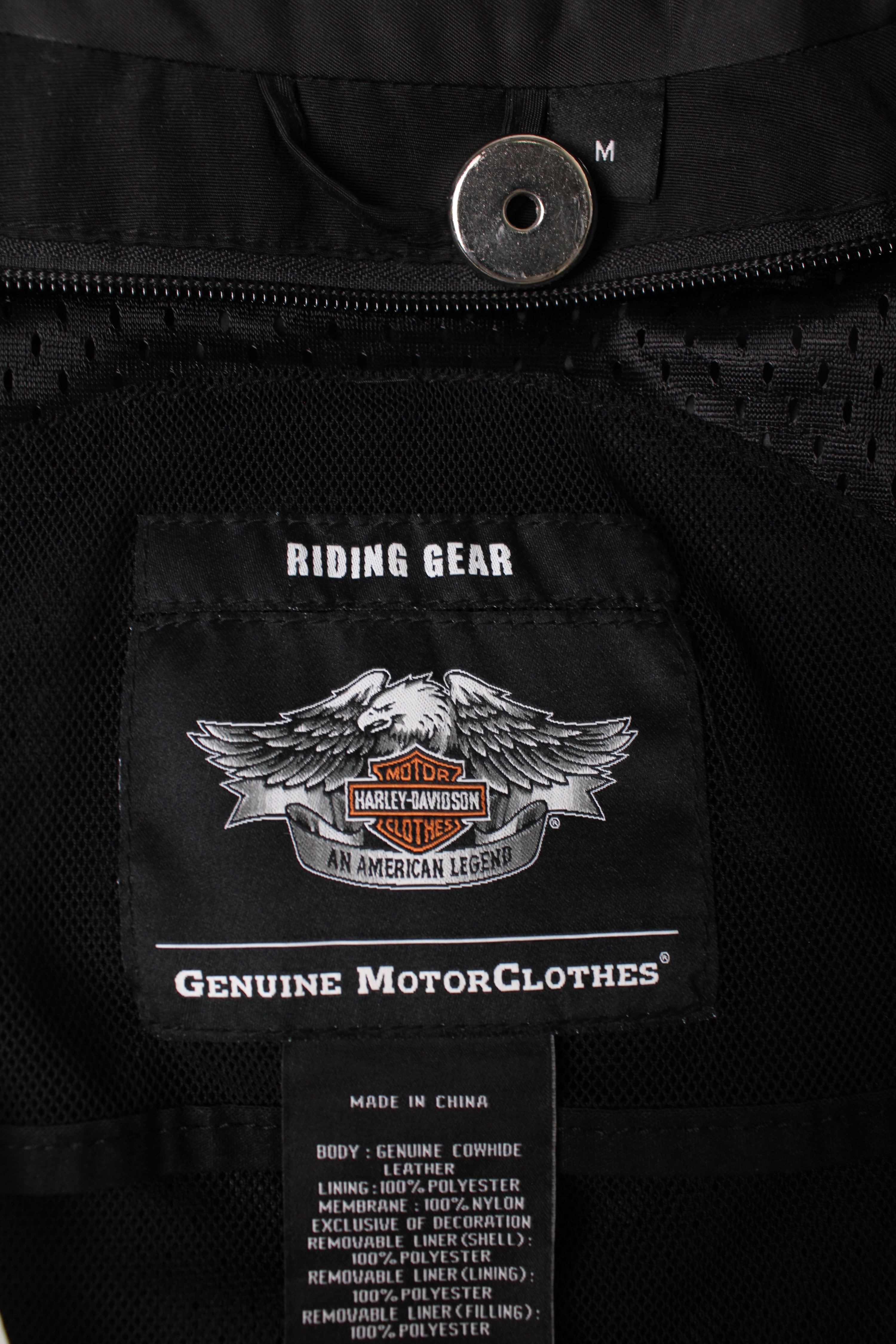 HARLEY DAVIDSON LEATHER MOTORCYCLE JACKET BLACK - M