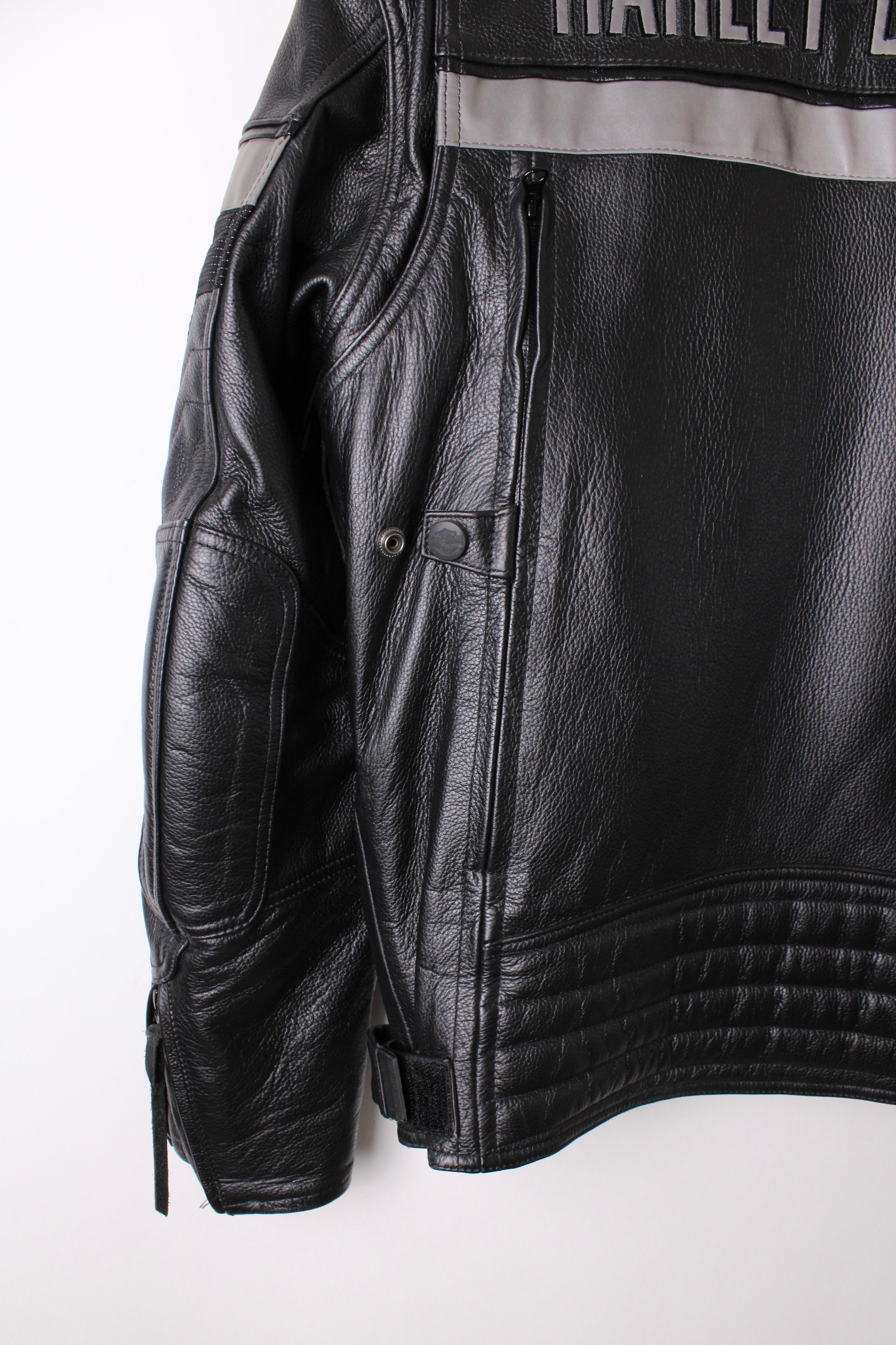 HARLEY DAVIDSON LEATHER MOTORCYCLE JACKET BLACK - M