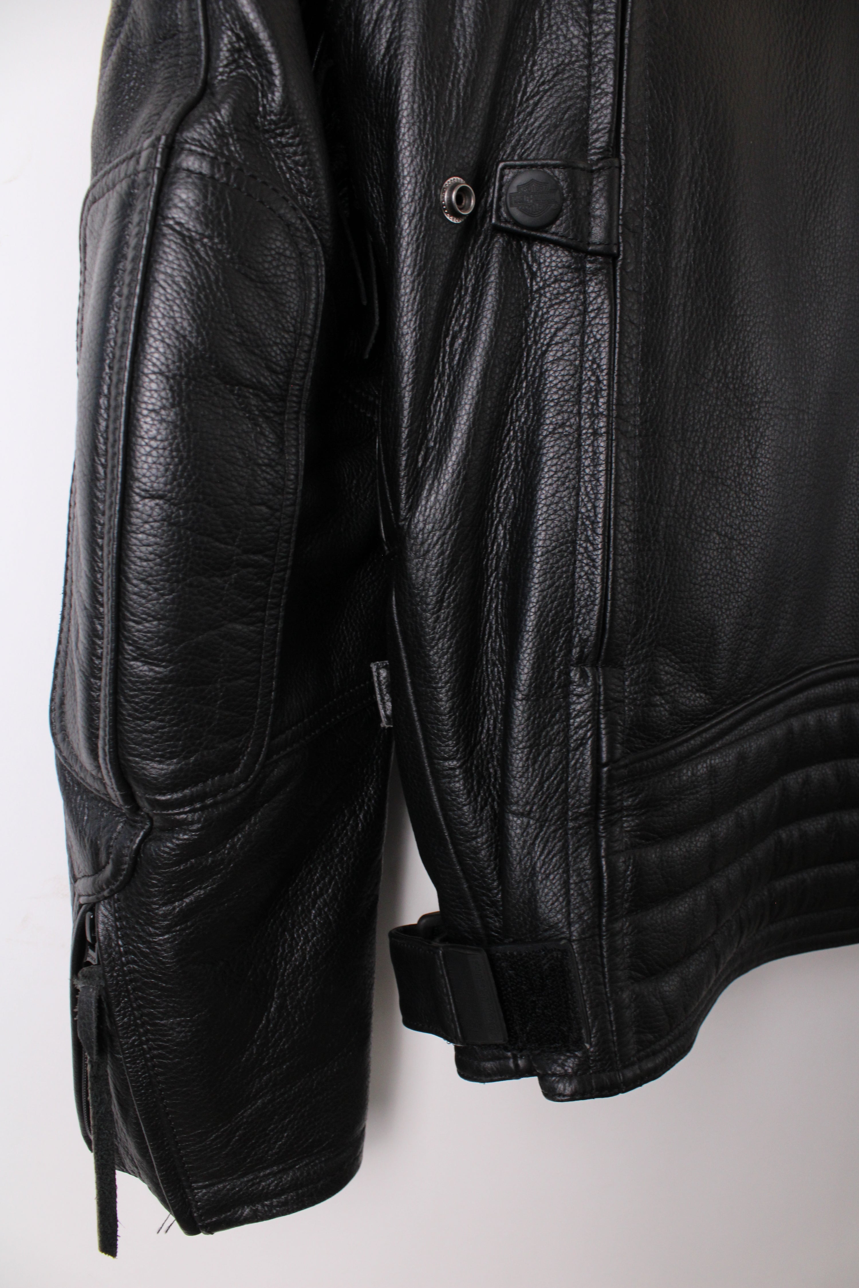 HARLEY DAVIDSON LEATHER MOTORCYCLE JACKET BLACK - M