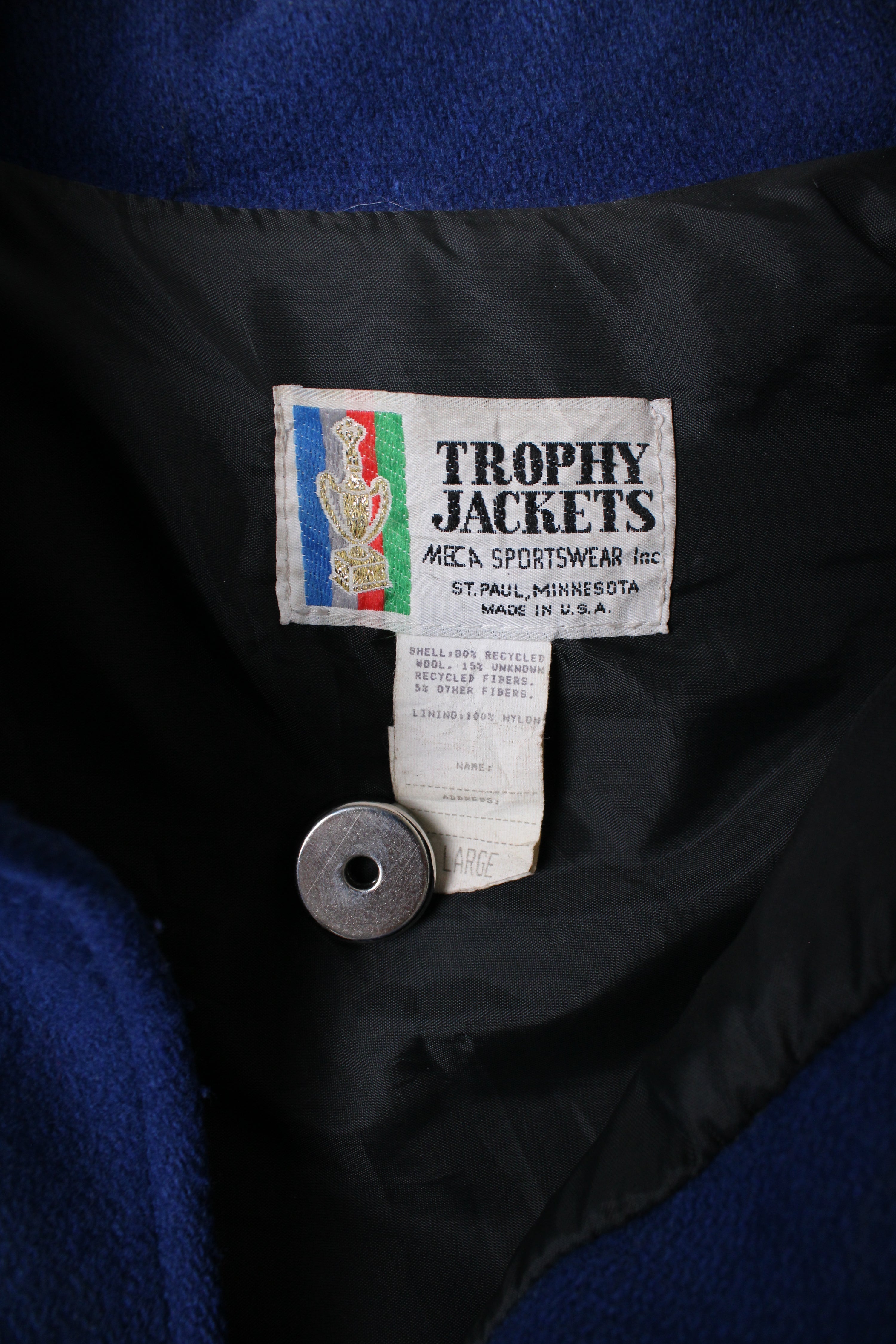 VINTAGE VARSITY JACKET MECA MADE IN USA 1980S - XL