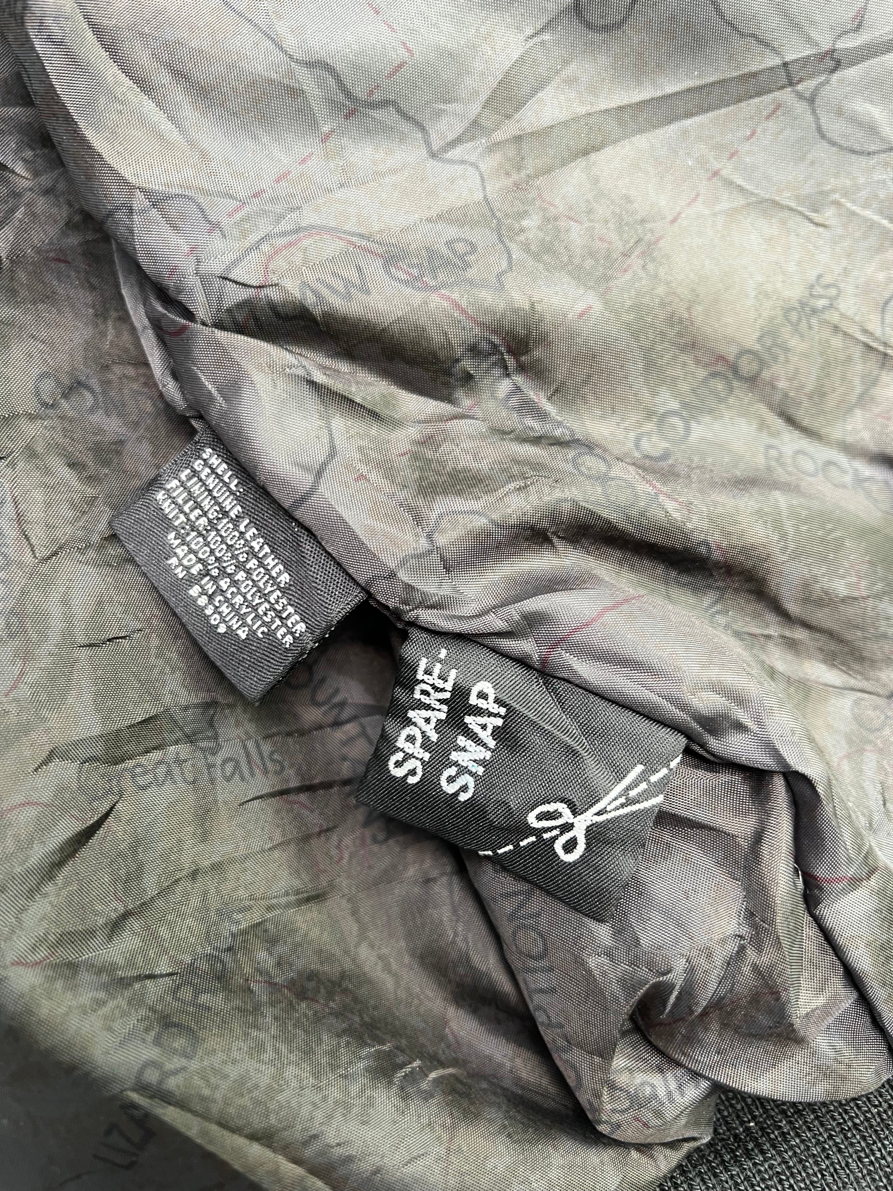 VINTAGE BOMBER LEATHER JACKET BLACK - L