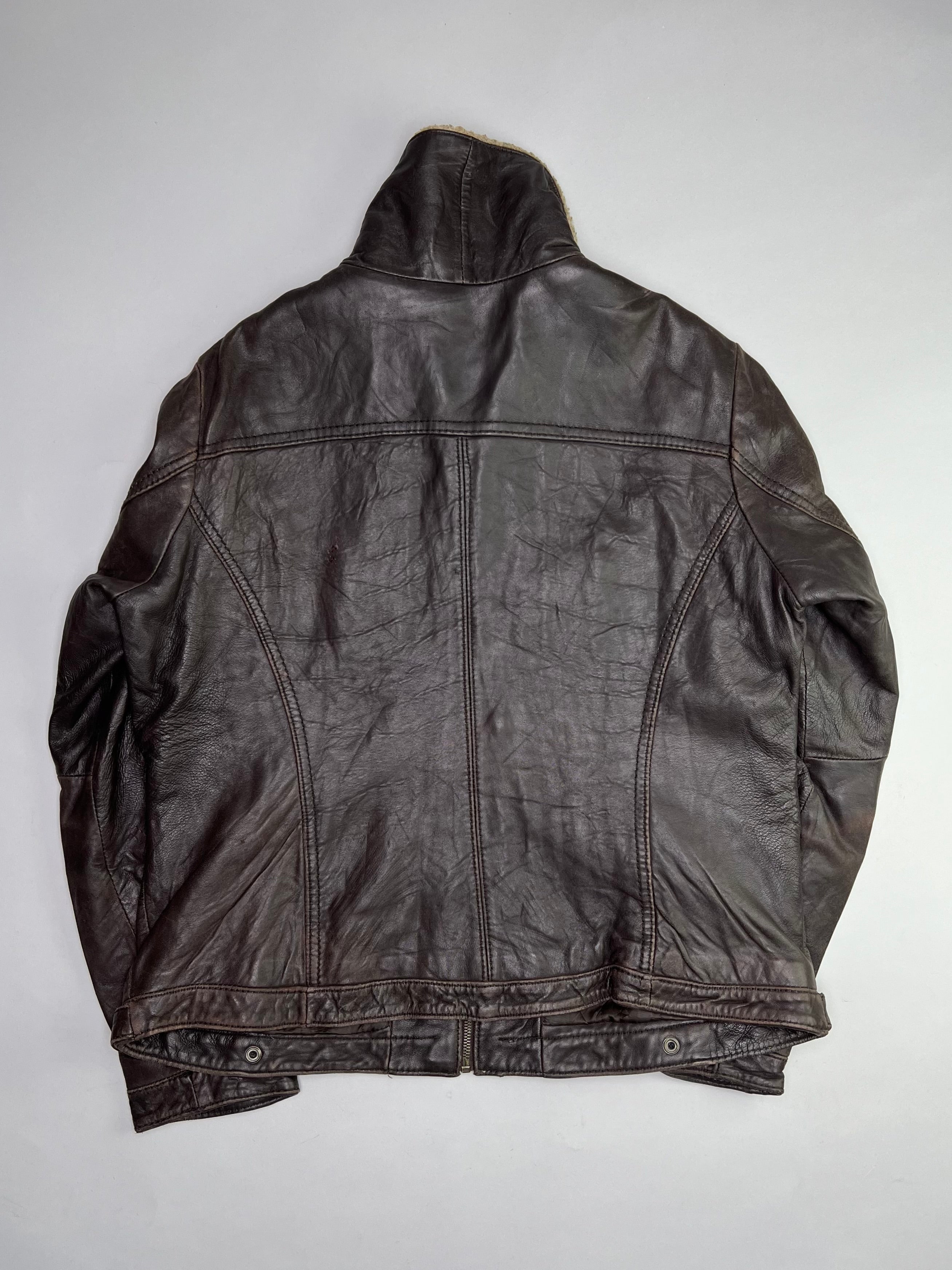 MICHAEL KORS LEATHER JACKET BROWN -  S/M