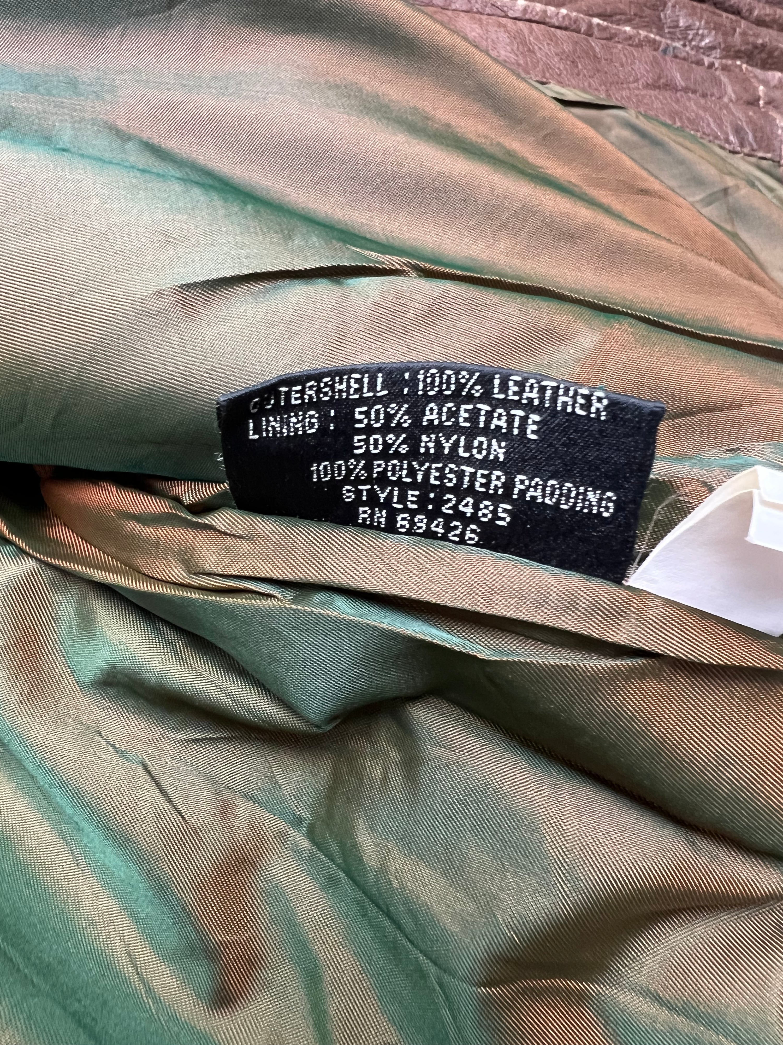 VINTAGE LEATHER BOMBER JACKET BROWN - XL