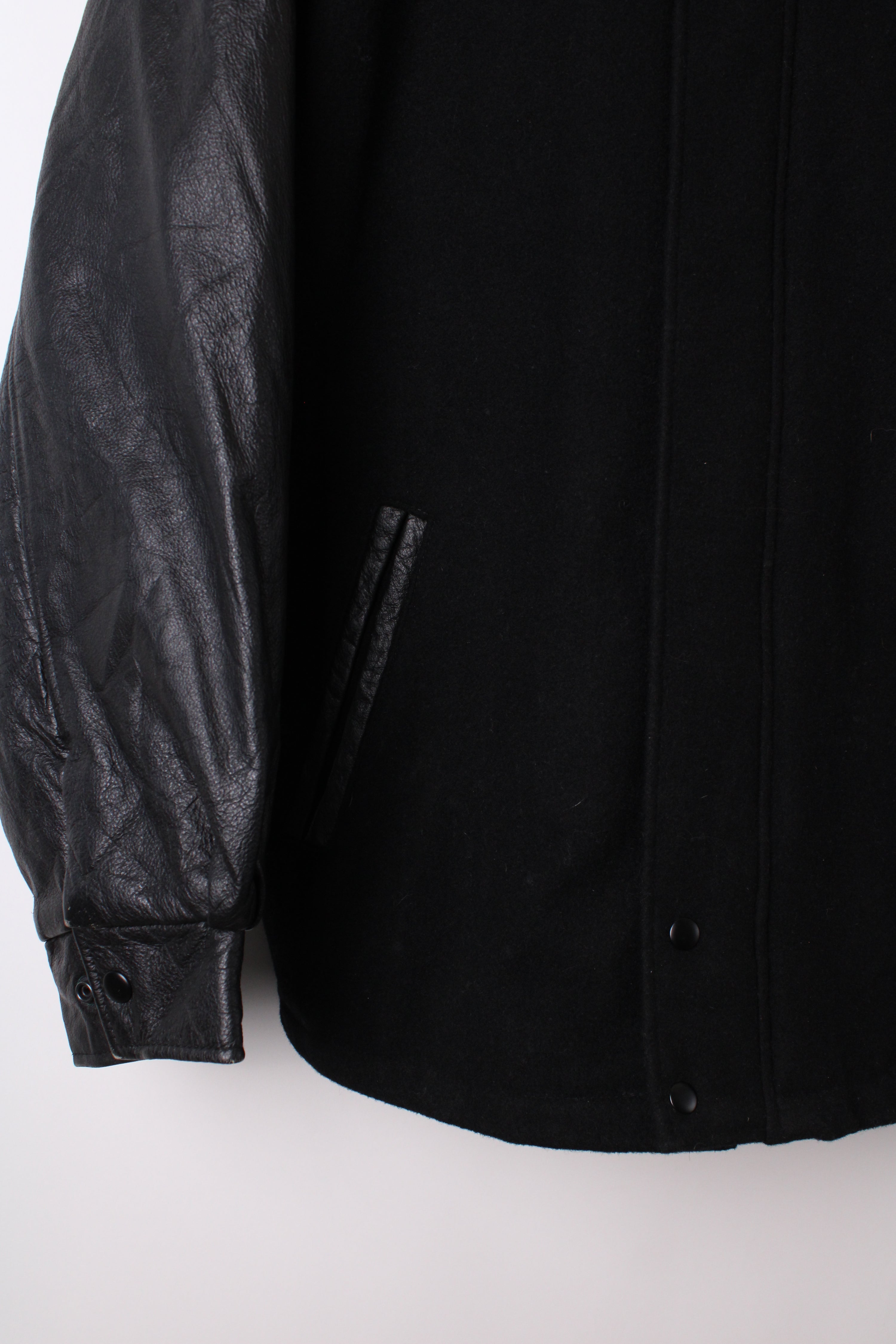 GARAGE LEAGUE VINTAGE VARSITY JACKET BLACK - XL