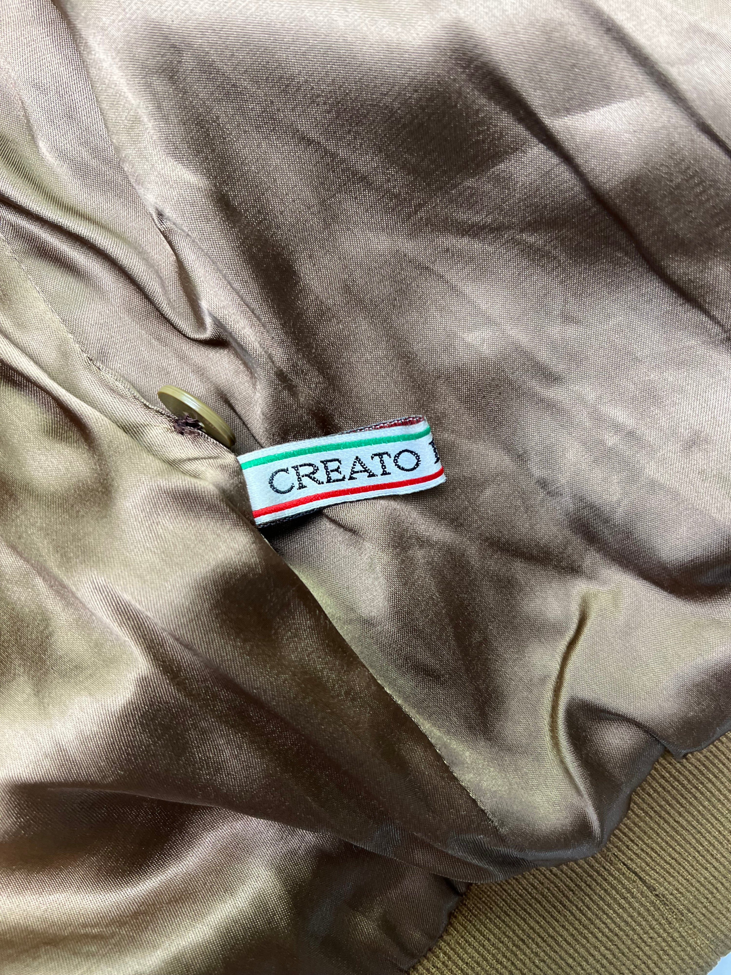 VINTAGE SUEDE BOMBER LEATHER JACKET BROWN - XL/XXL