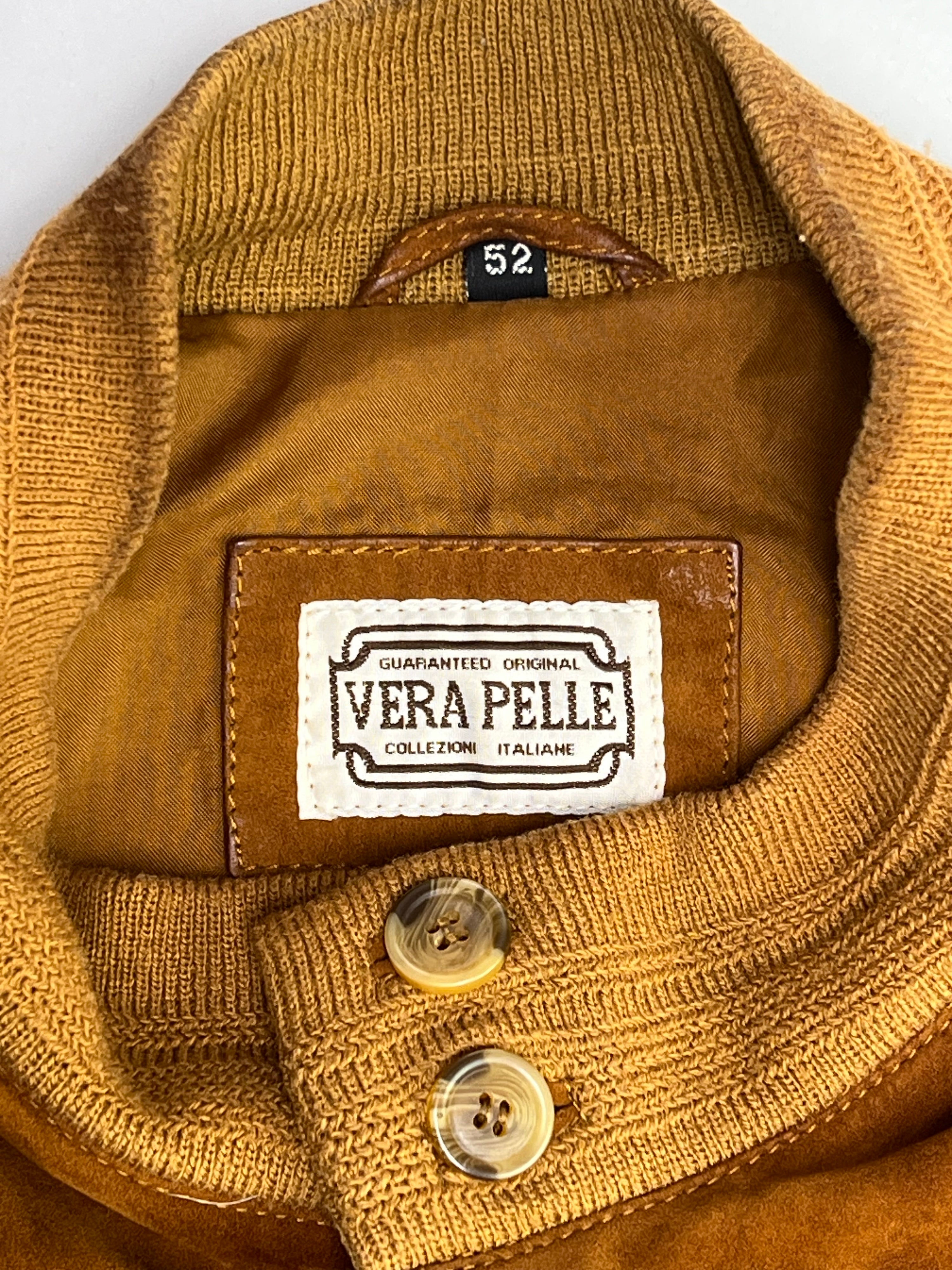 VINTAGE SUEDE BOMBER LEATHER JACKET BROWN - M/L